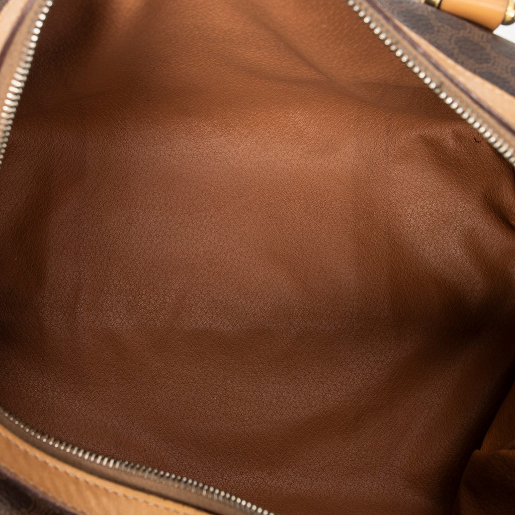 Bolso de Mano Vintage Pequeño Boston Marrón Lona Revestida Macadam