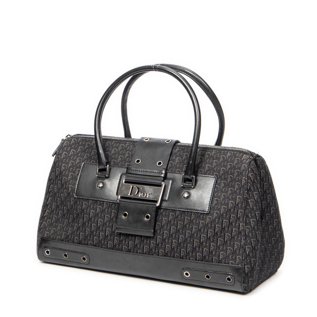 Handbag Street Chic Top Handle Black Diorissimo Canvas