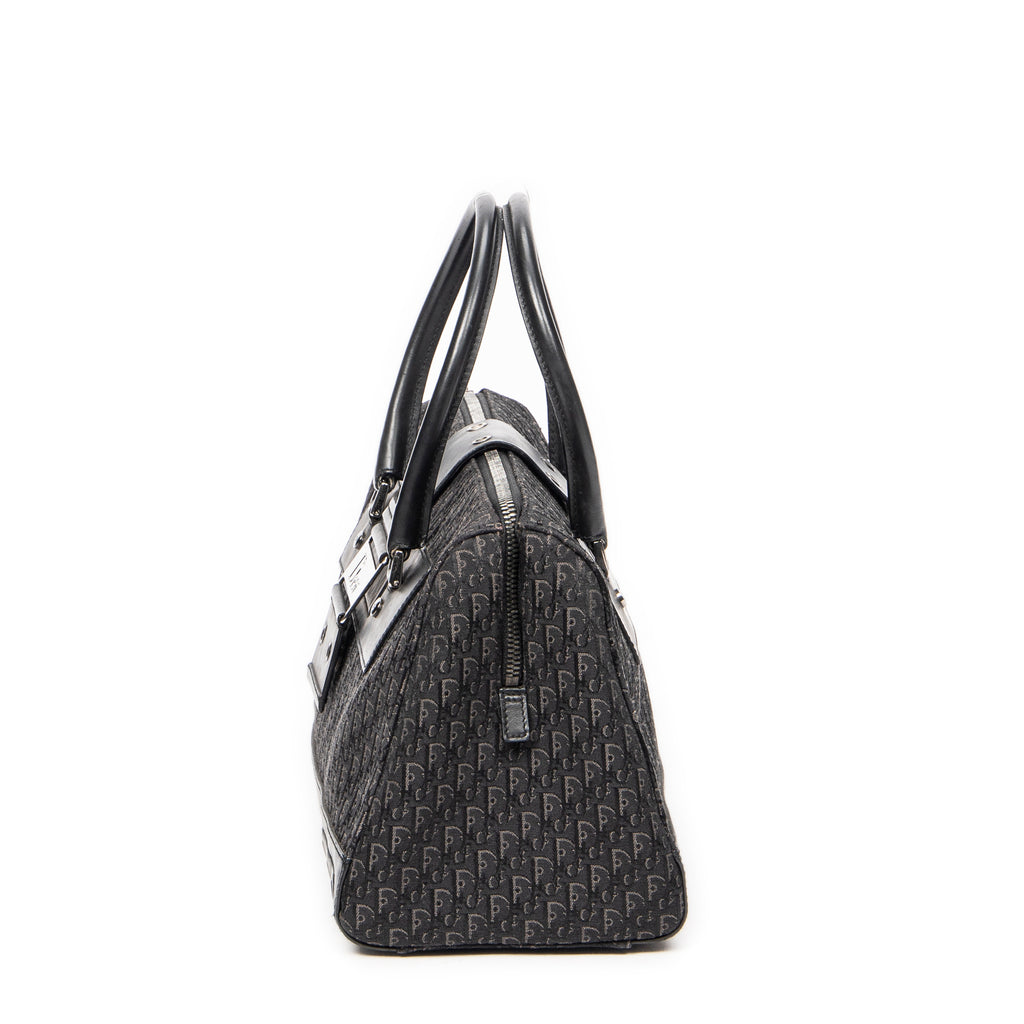 Handbag Street Chic Top Handle Black Diorissimo Canvas