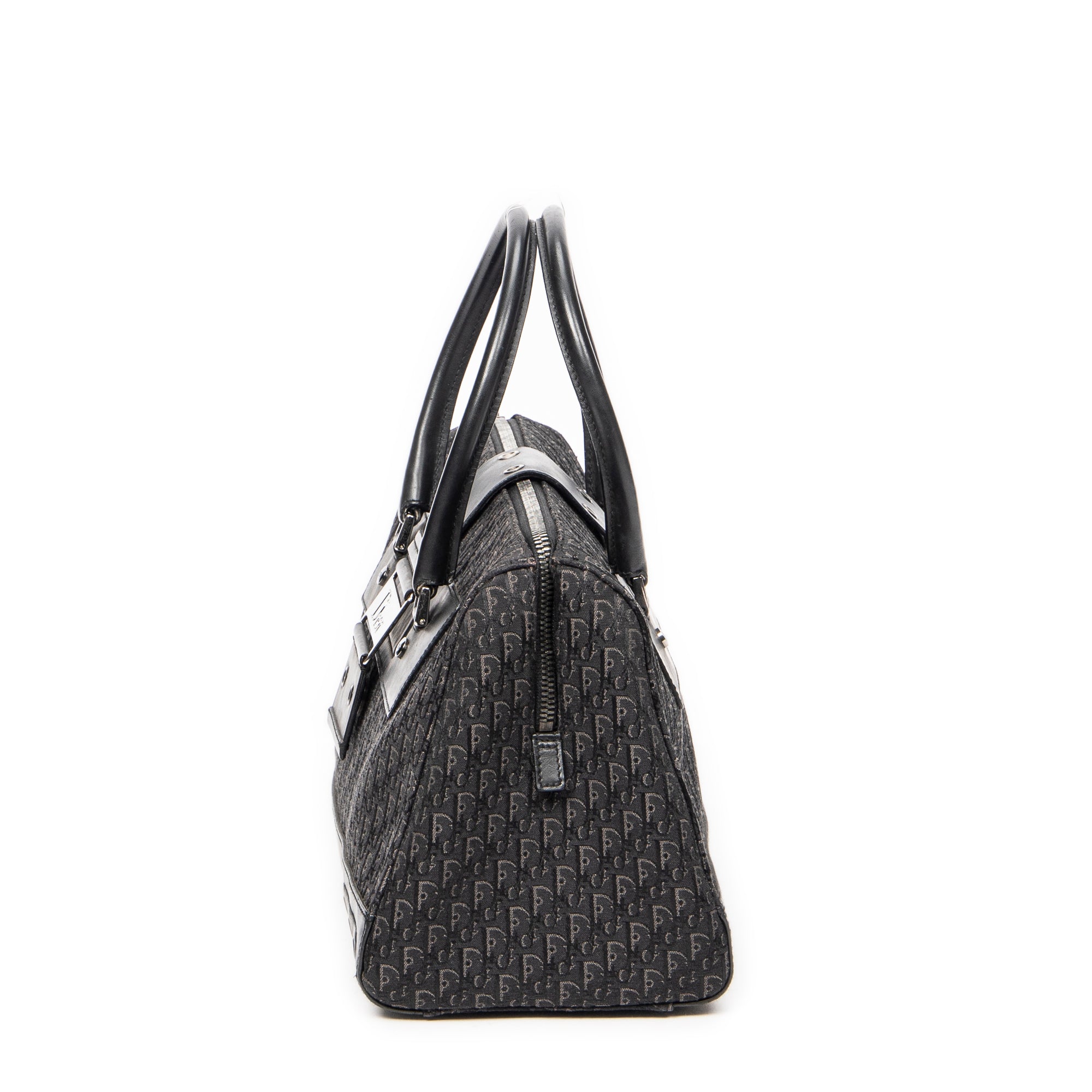 Handbag Street Chic Top Handle Black Diorissimo Canvas