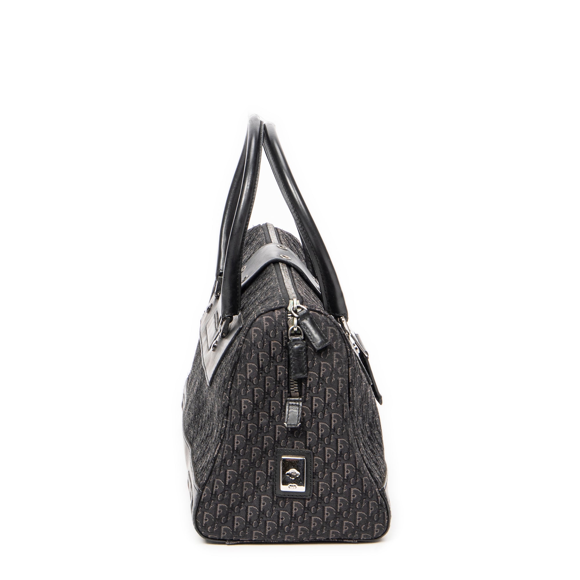 Handbag Street Chic Top Handle Black Diorissimo Canvas