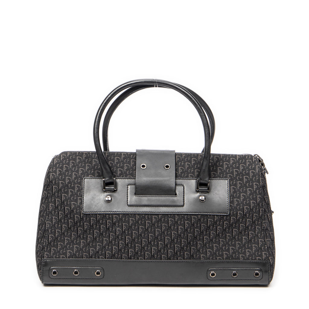 Handbag Street Chic Top Handle Black Diorissimo Canvas