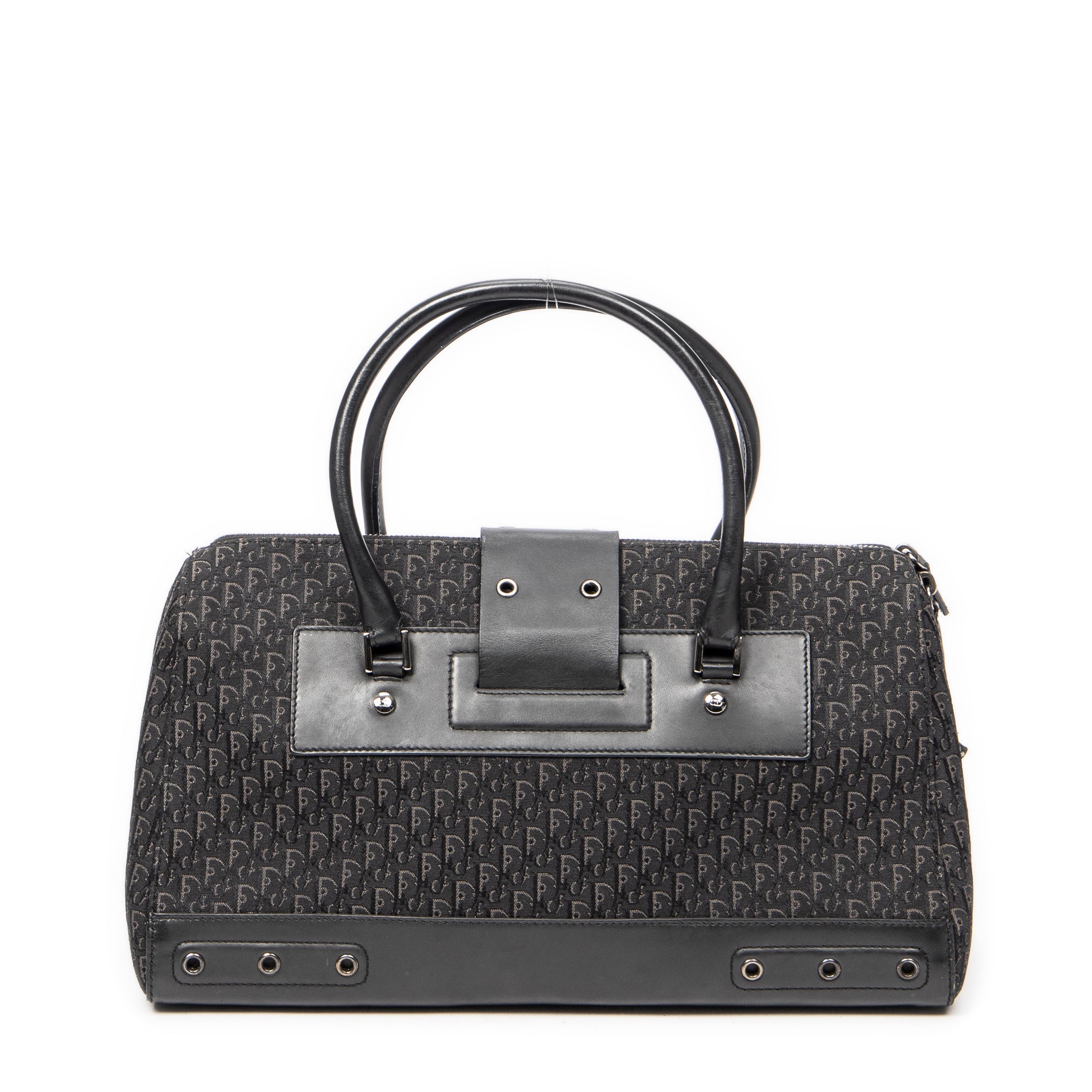 Handbag Street Chic Top Handle Black Diorissimo Canvas