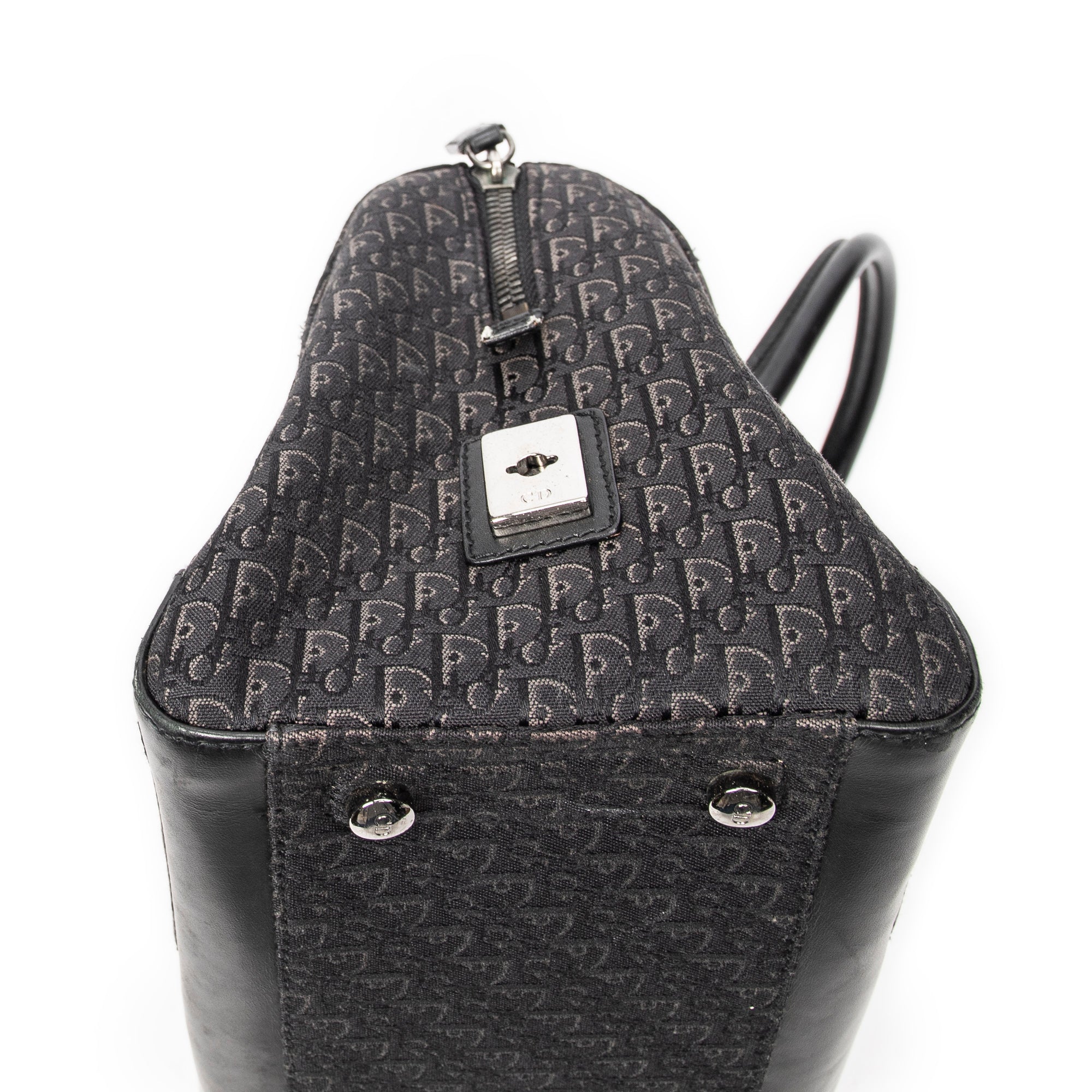 Handbag Street Chic Top Handle Black Diorissimo Canvas