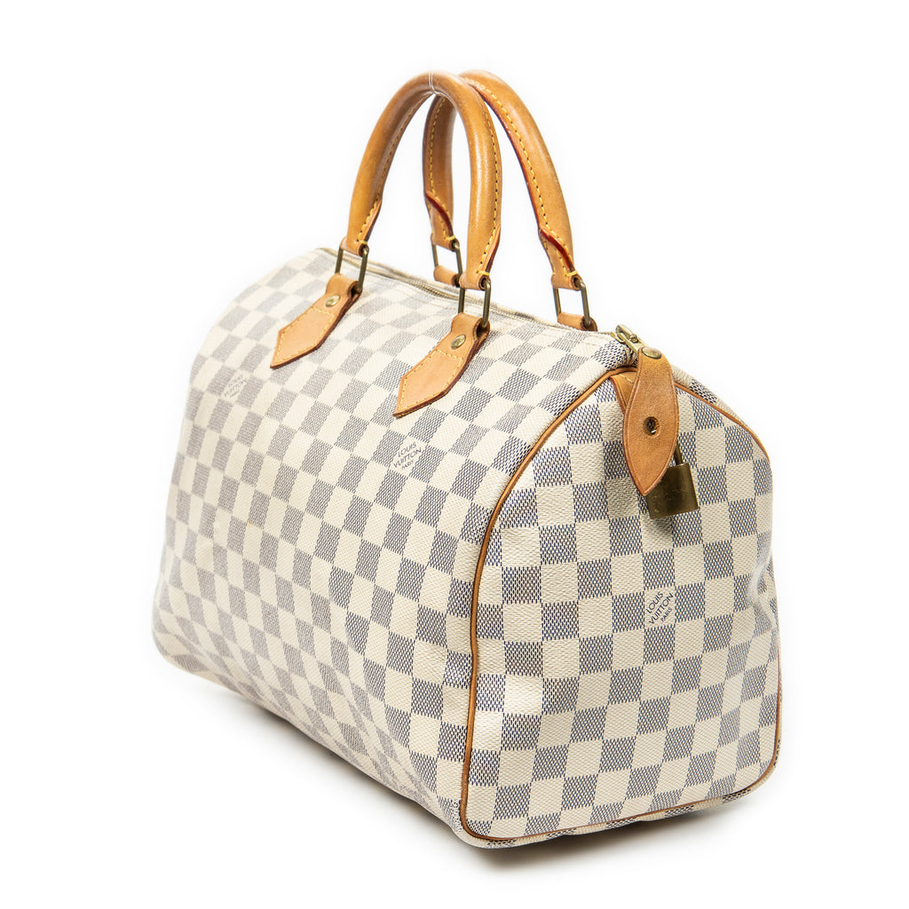 Handbag Speedy 30 Ivory Damier Azur