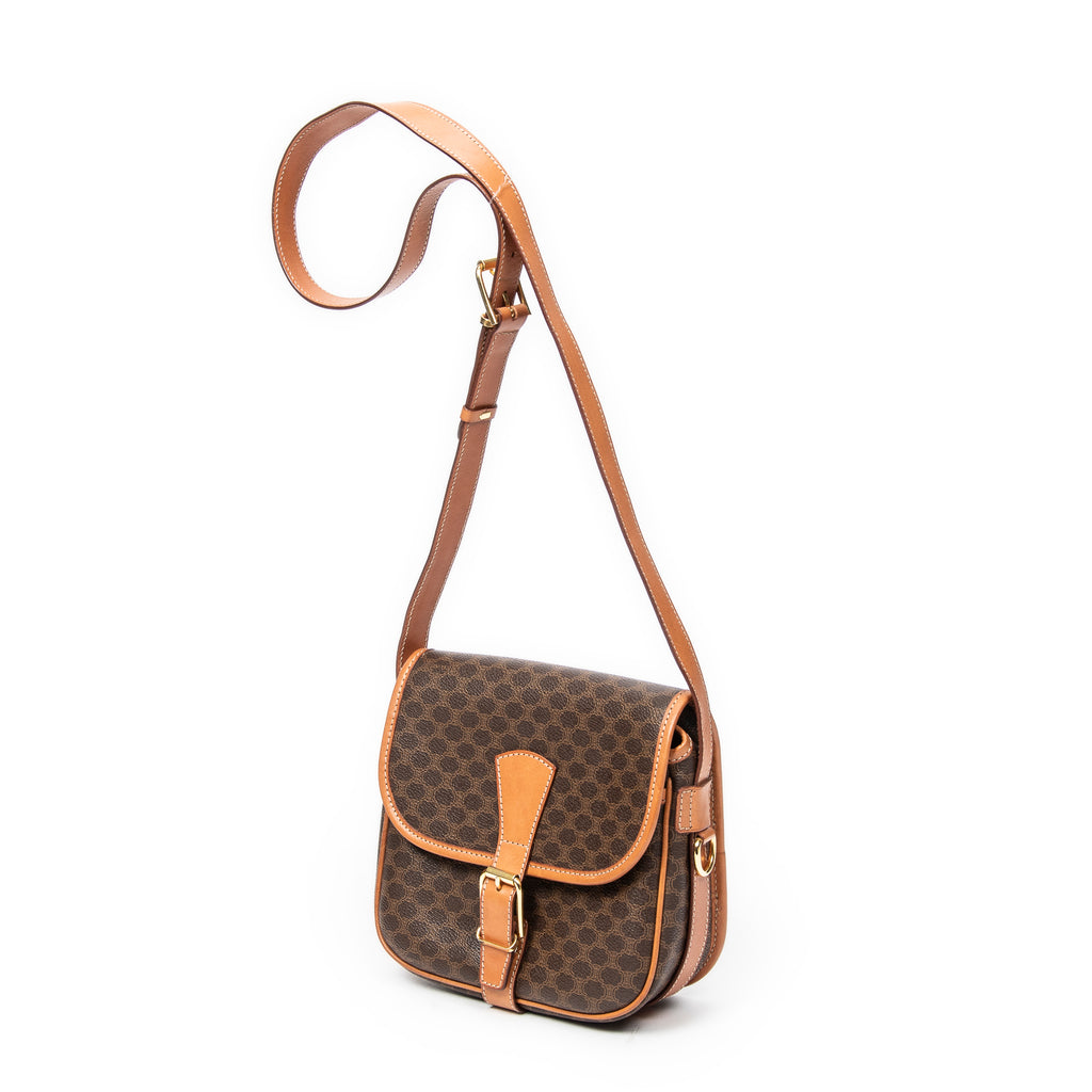 Shoulder bag Buckle Flap Crossbody Brown Macadam Coated Canvas