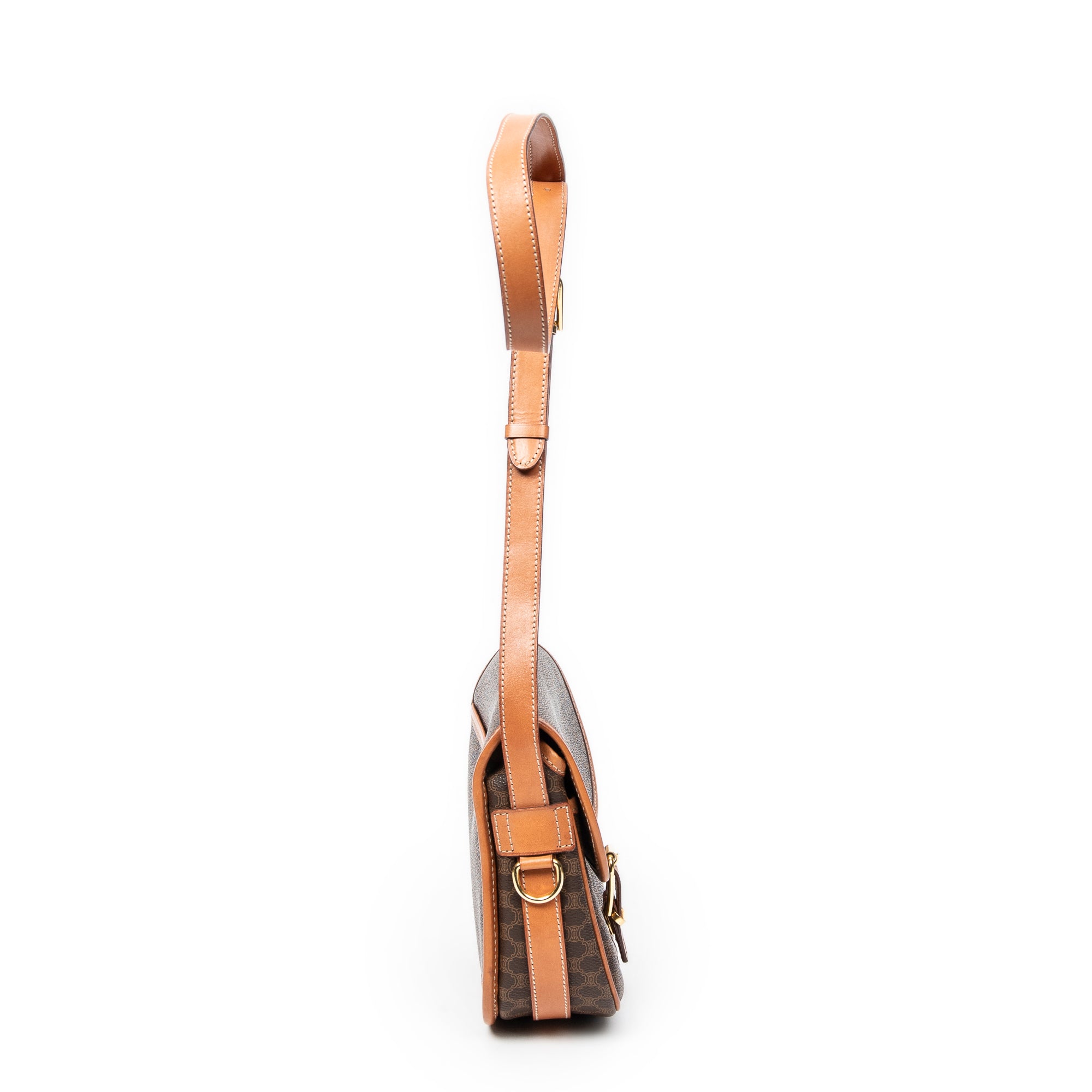 Shoulder bag Buckle Flap Crossbody Brown Macadam Coated Canvas