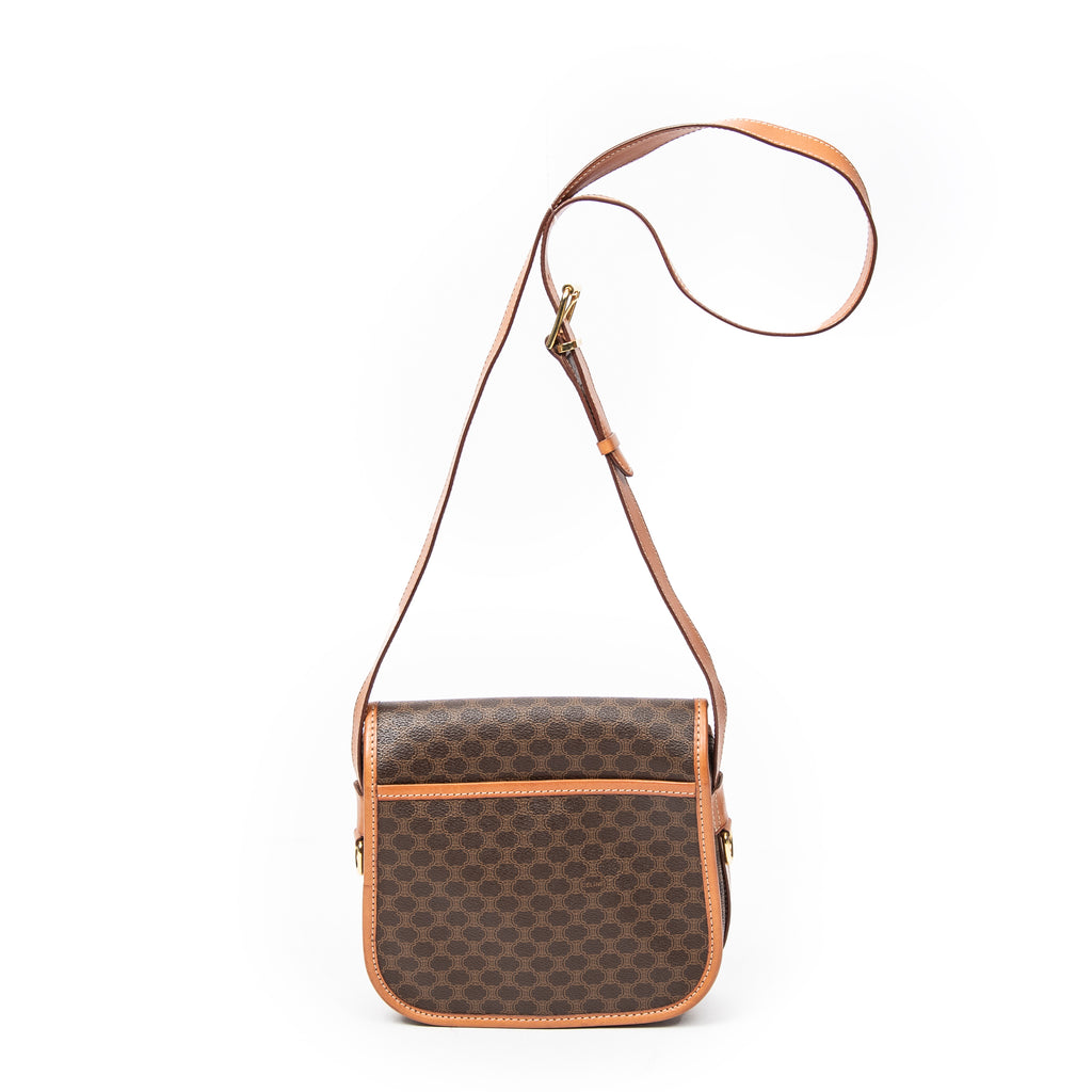 Shoulder bag Buckle Flap Crossbody Brown Macadam Coated Canvas