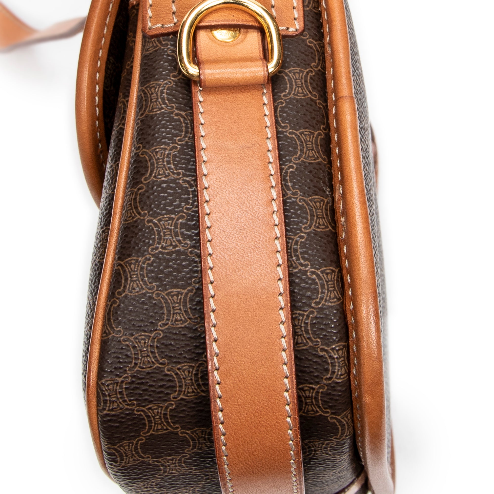 Shoulder bag Buckle Flap Crossbody Brown Macadam Coated Canvas