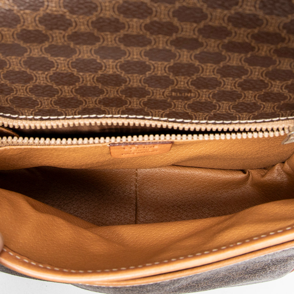 Shoulder bag Buckle Flap Crossbody Brown Macadam Coated Canvas