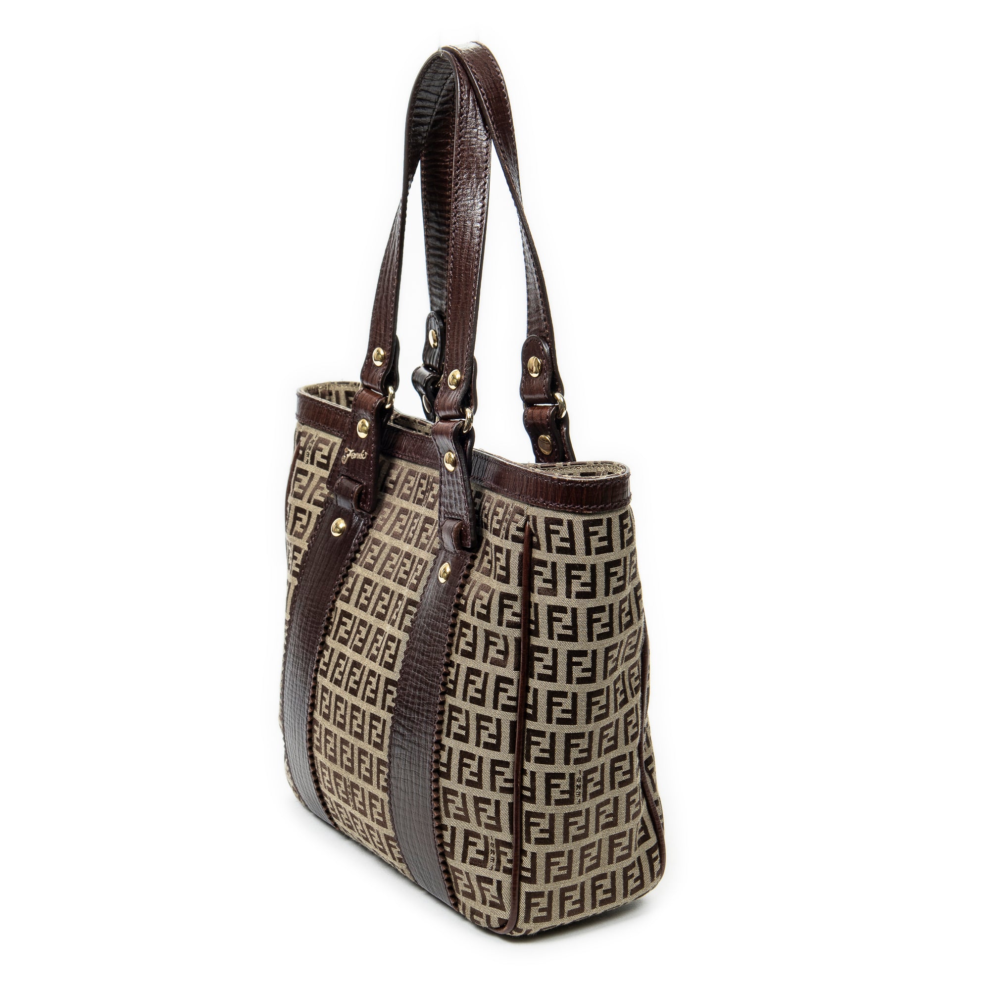 Shoulder bag Medium Open Tote Brown Zucchino Canvas – BrandCo Paris