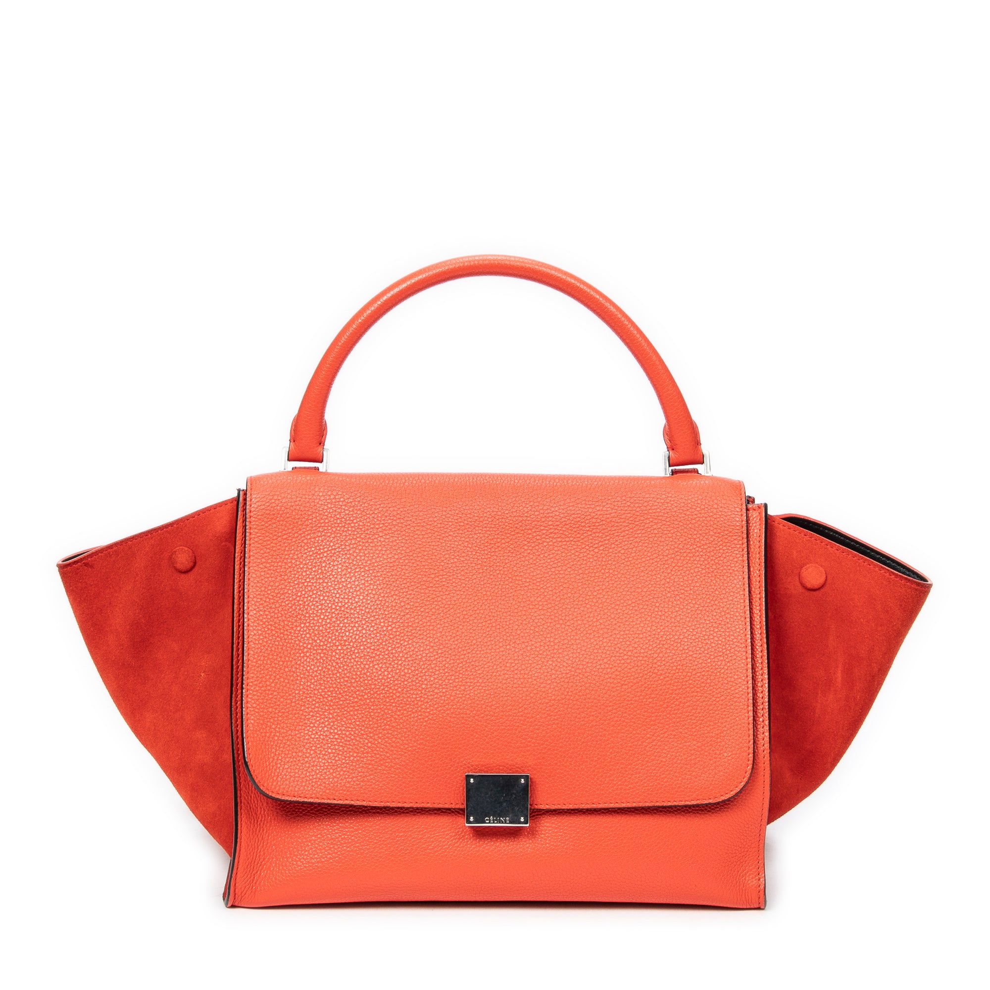 Shoulder bag Medium Trapeze Orange Grained Calfskin Leather
