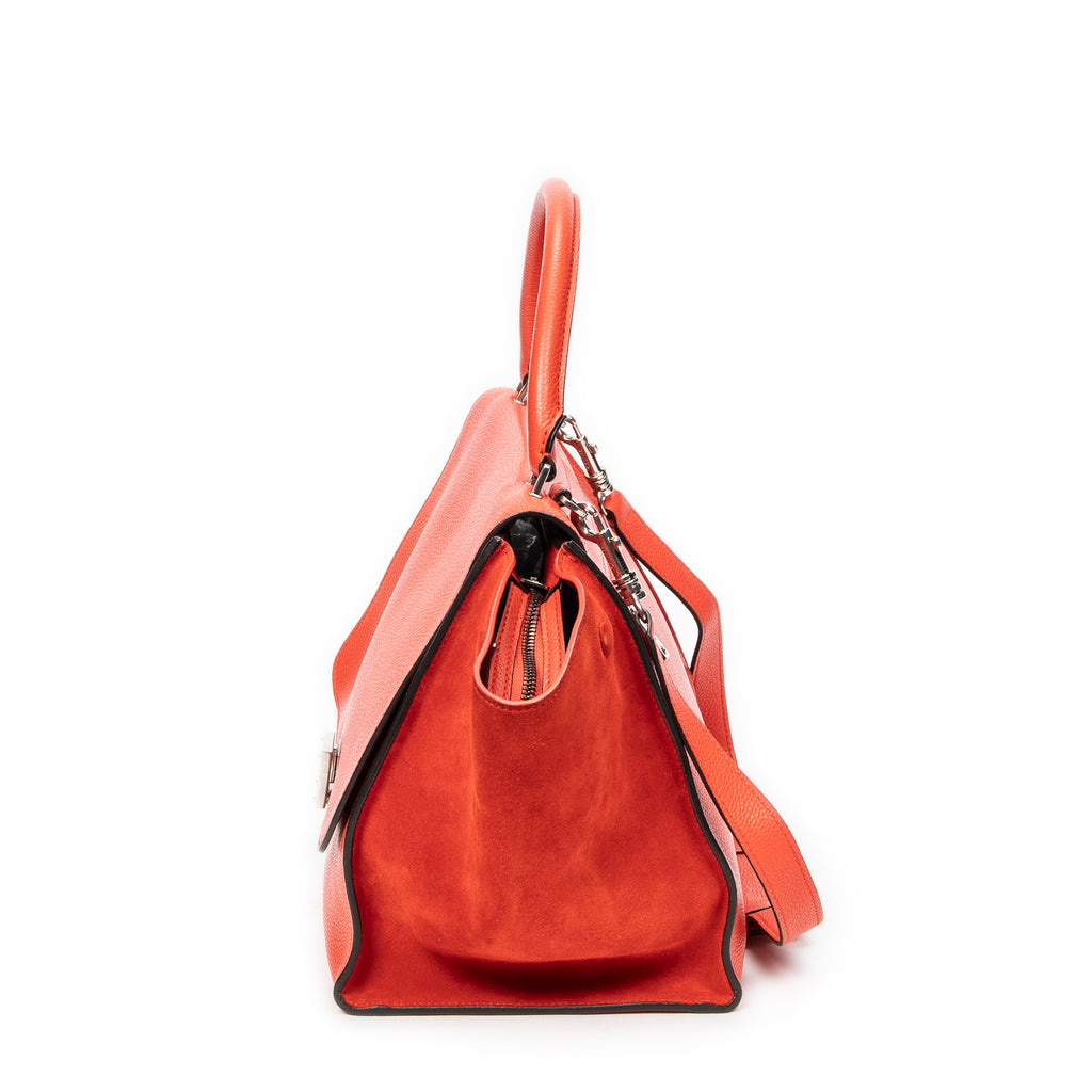 Shoulder bag Medium Trapeze Orange Grained Calfskin Leather