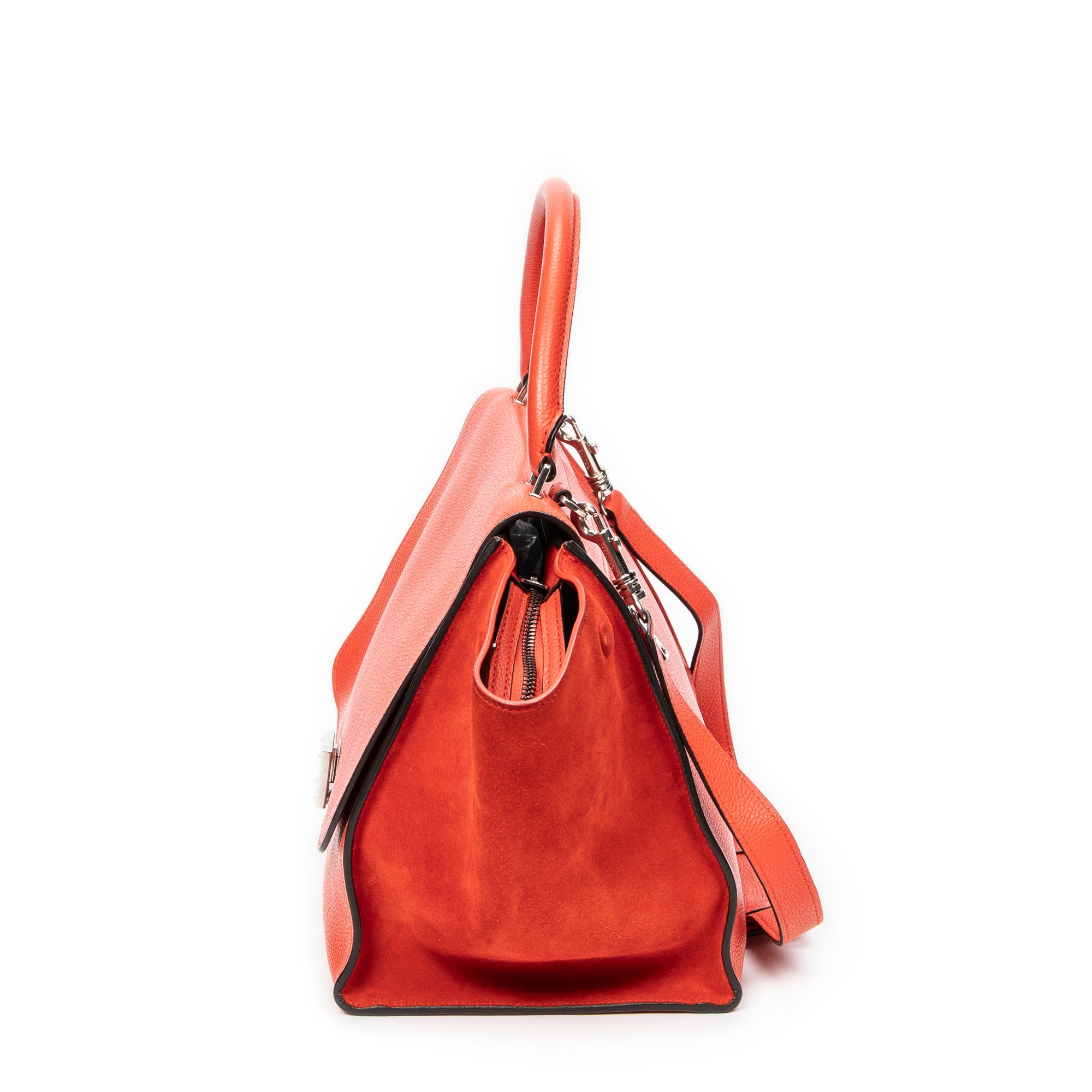 Shoulder bag Medium Trapeze Orange Grained Calfskin Leather