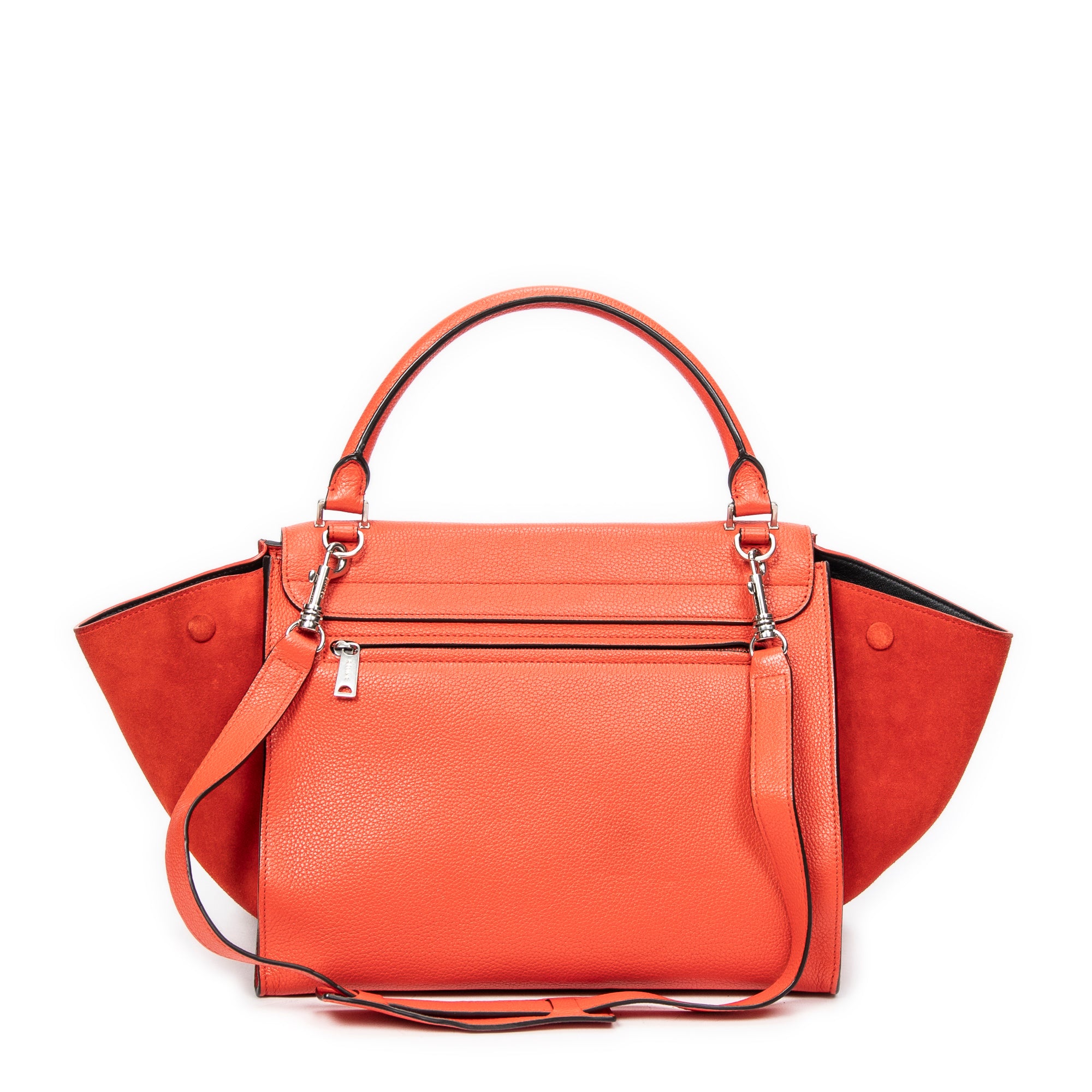 Shoulder bag Medium Trapeze Orange Grained Calfskin Leather