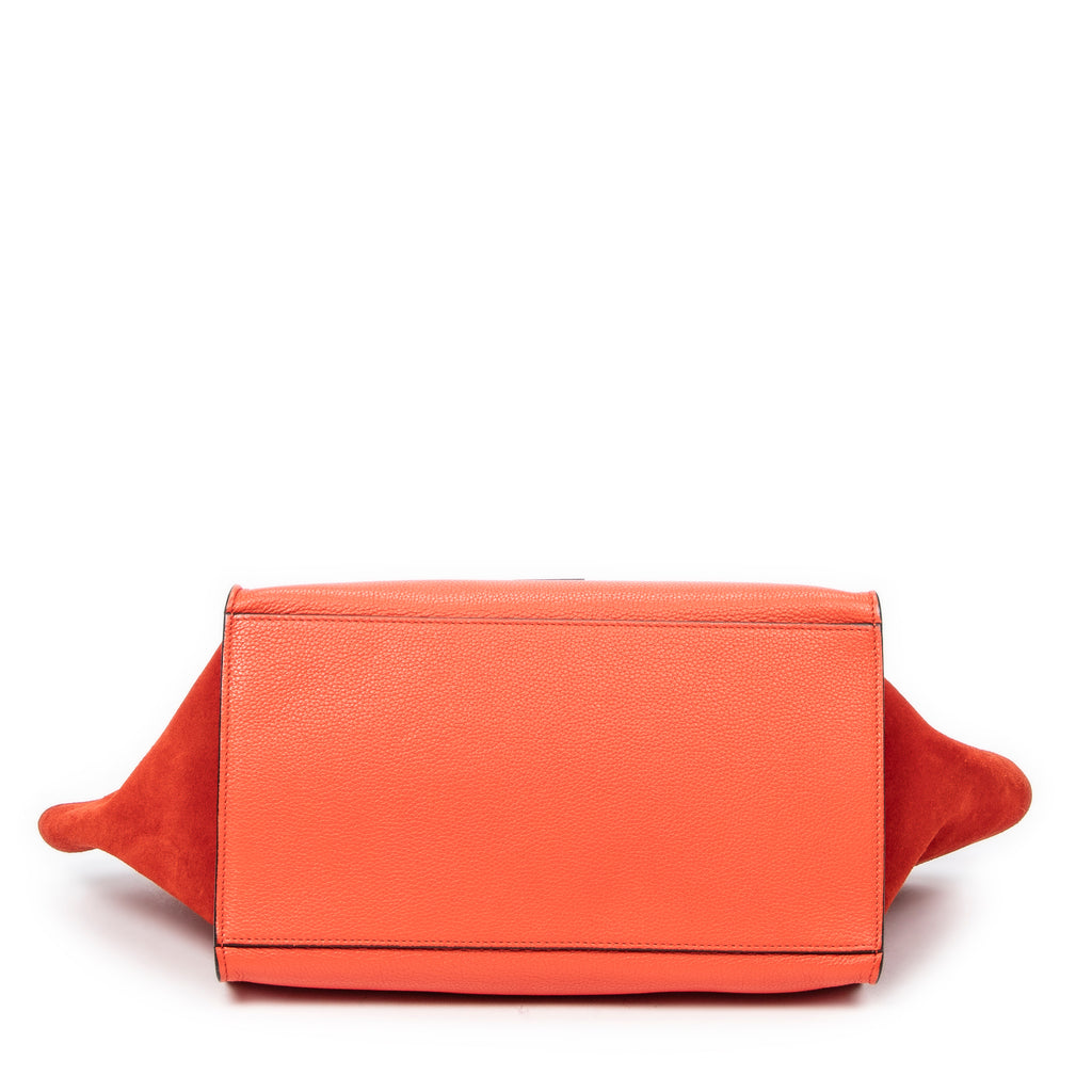 Shoulder bag Medium Trapeze Orange Grained Calfskin Leather