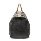 Travel Bag Vintage Large Travel Boston Grey Honeycomb Coated Canvas