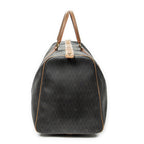 Travel Bag Vintage Large Travel Boston Grey Honeycomb Coated Canvas