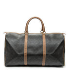 Travel Bag Vintage Large Travel Boston Grey Honeycomb Coated Canvas