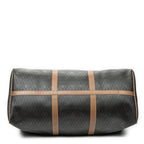 Travel Bag Vintage Large Travel Boston Grey Honeycomb Coated Canvas