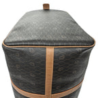 Travel Bag Vintage Large Travel Boston Grey Honeycomb Coated Canvas