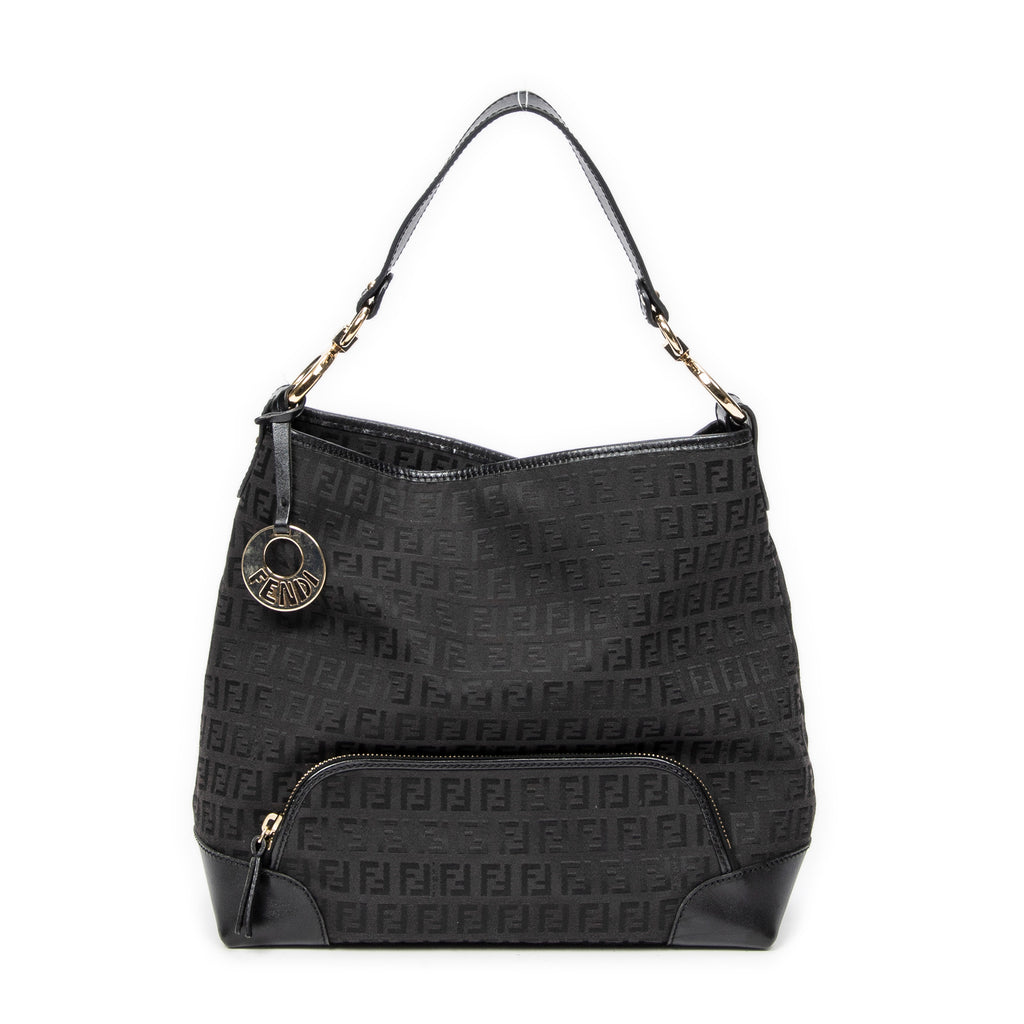 Shoulder bag Front Pocket Hobo Black Zucchino Canvas