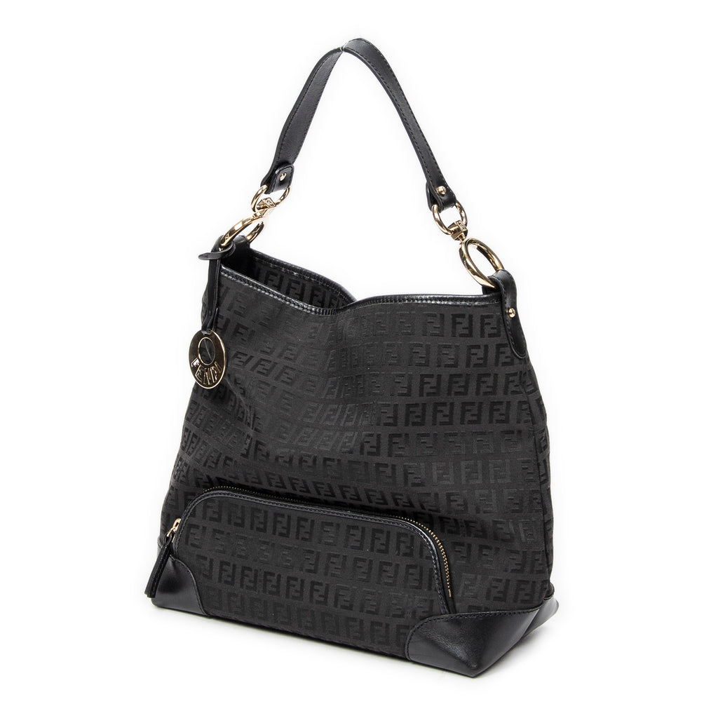 Shoulder bag Front Pocket Hobo Black Zucchino Canvas