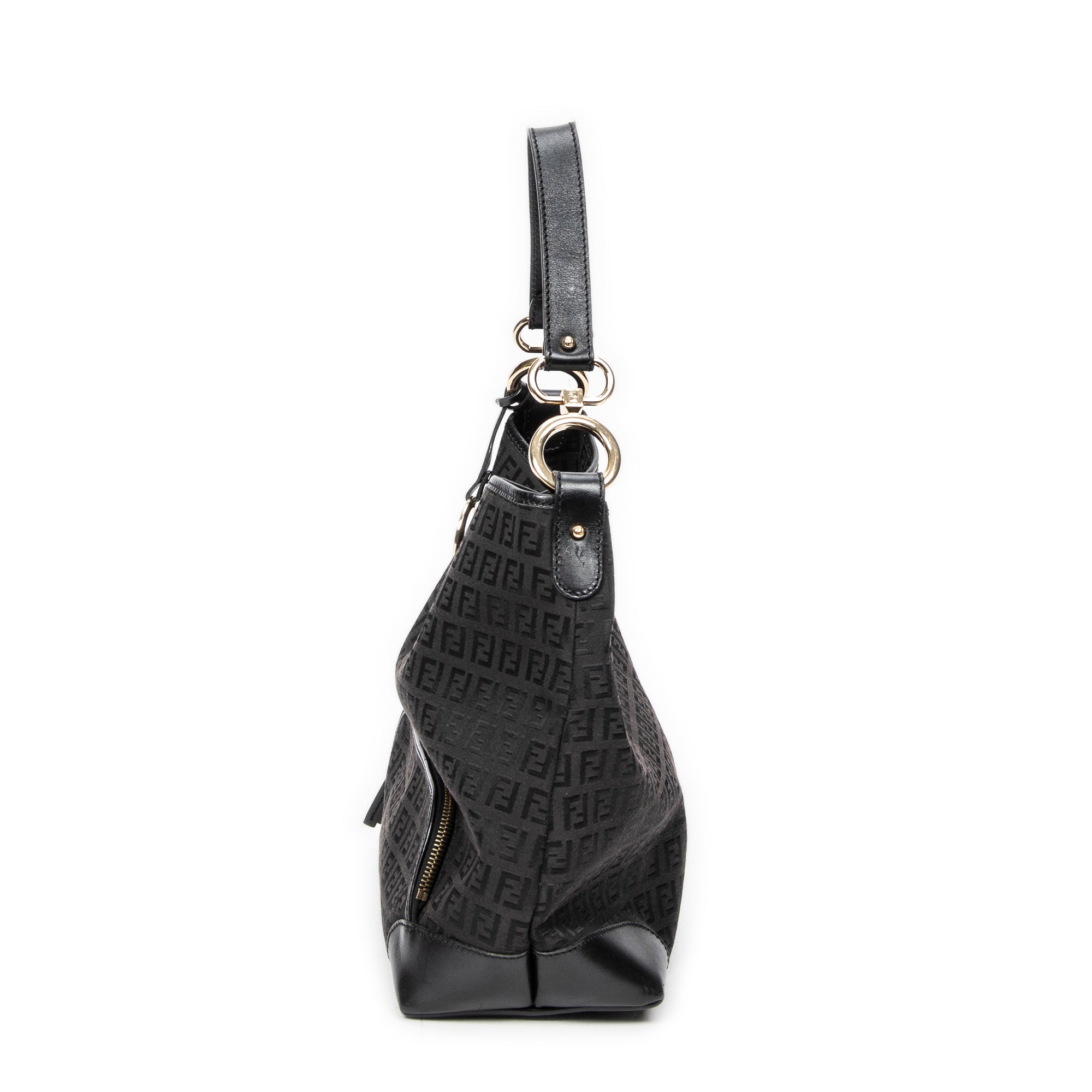 Shoulder bag Front Pocket Hobo Black Zucchino Canvas