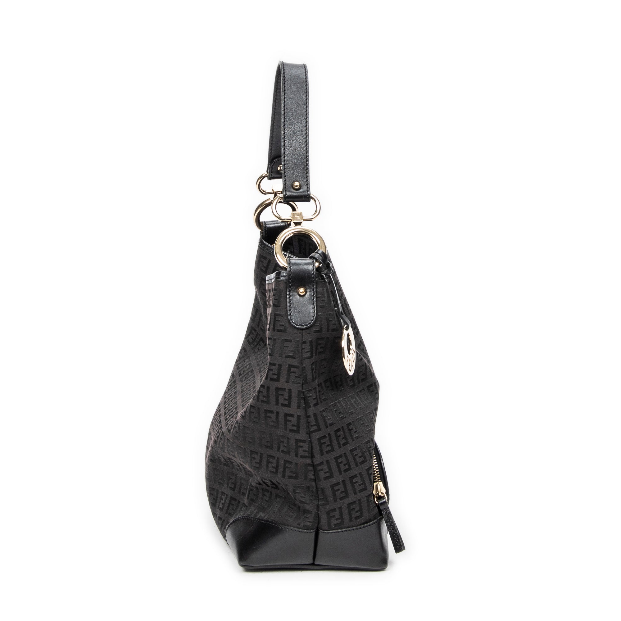 Shoulder bag Front Pocket Hobo Black Zucchino Canvas