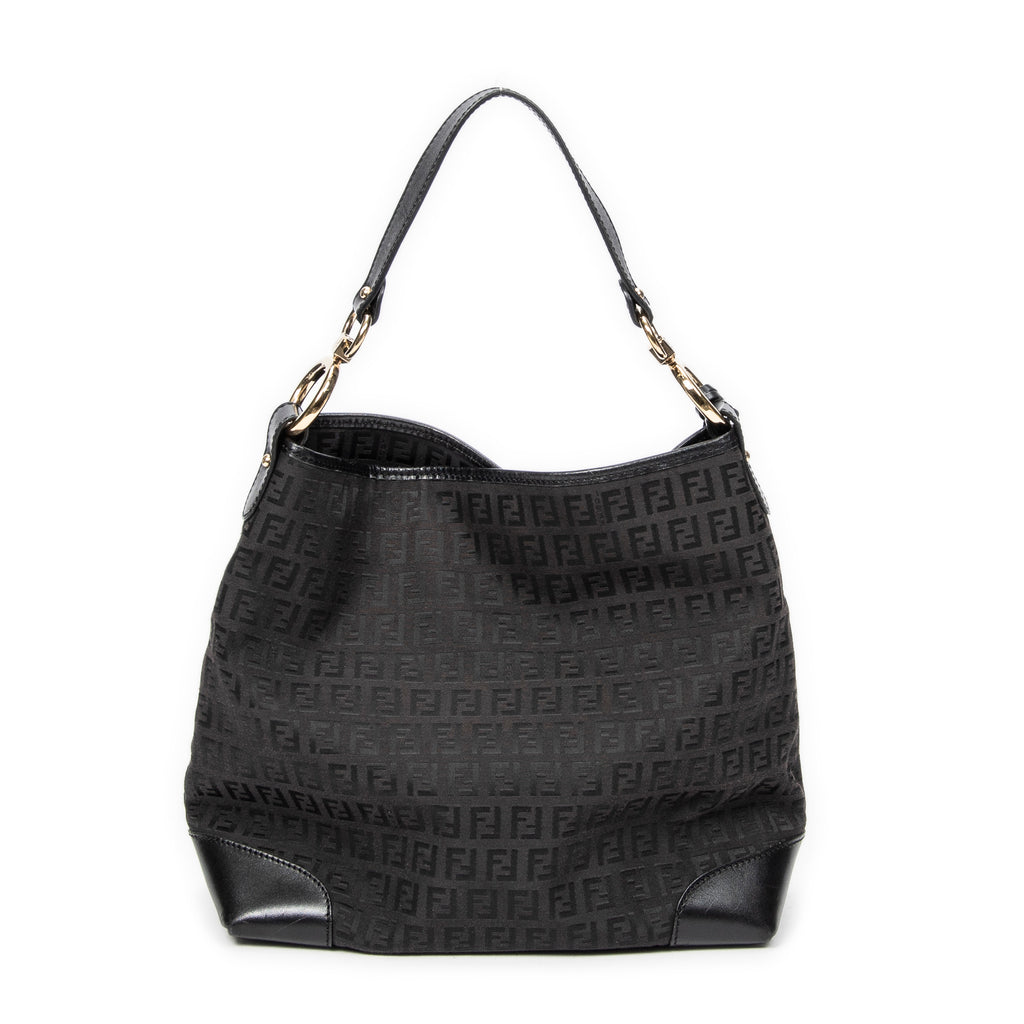 Shoulder bag Front Pocket Hobo Black Zucchino Canvas