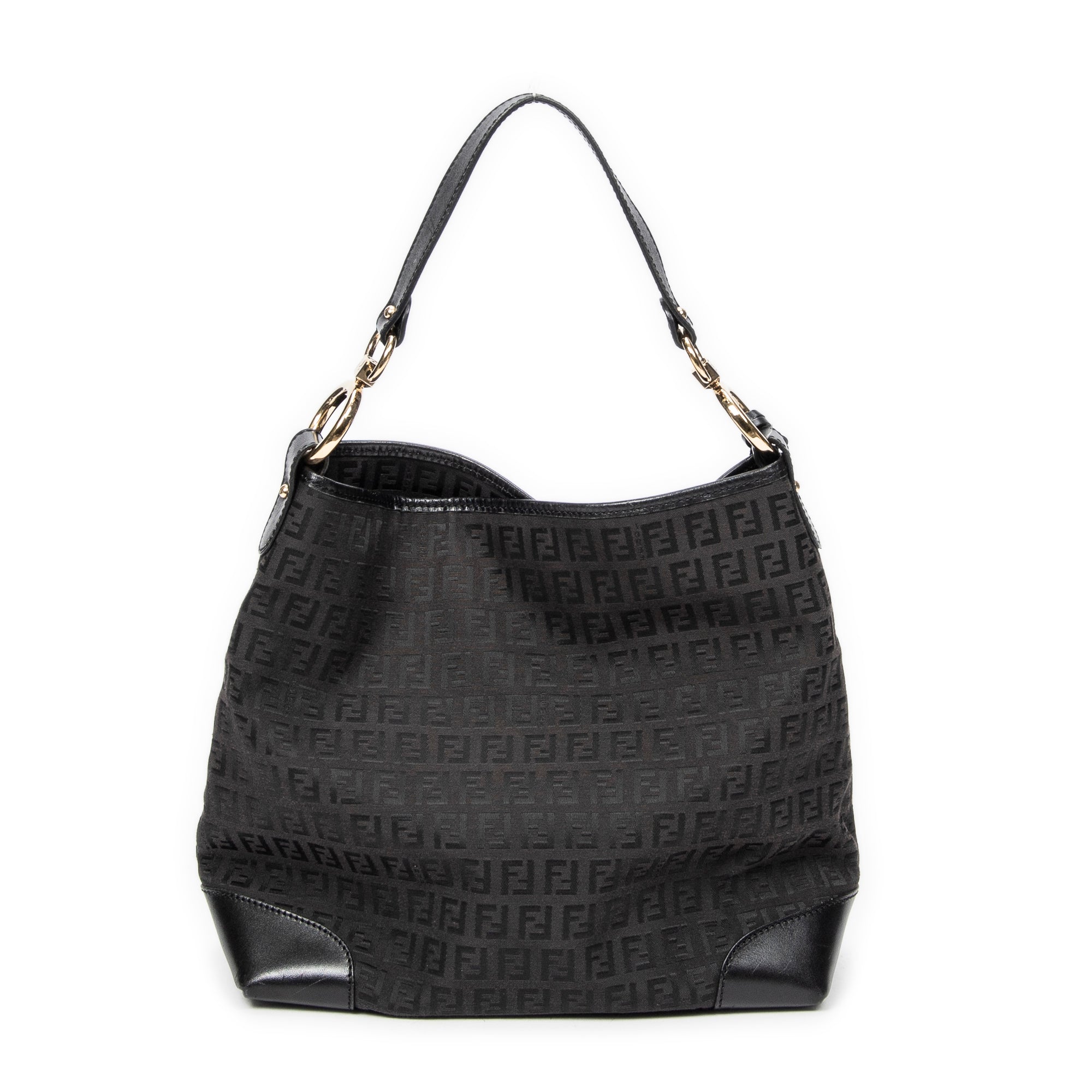 Shoulder bag Front Pocket Hobo Black Zucchino Canvas