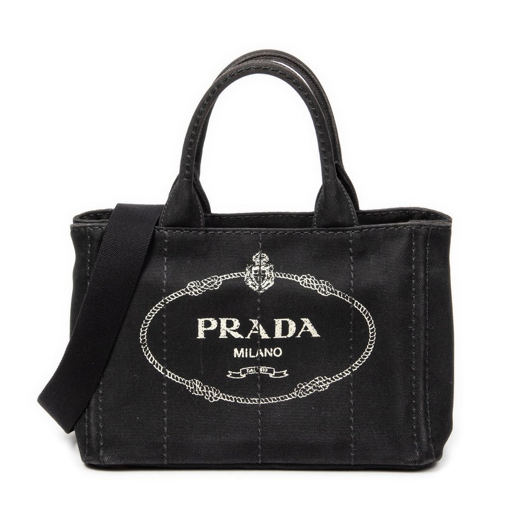 Bandolera pequeña Canapa Tote Lona Canapa negra