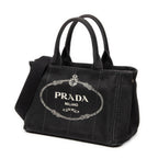 Bandolera pequeña Canapa Tote Lona Canapa negra