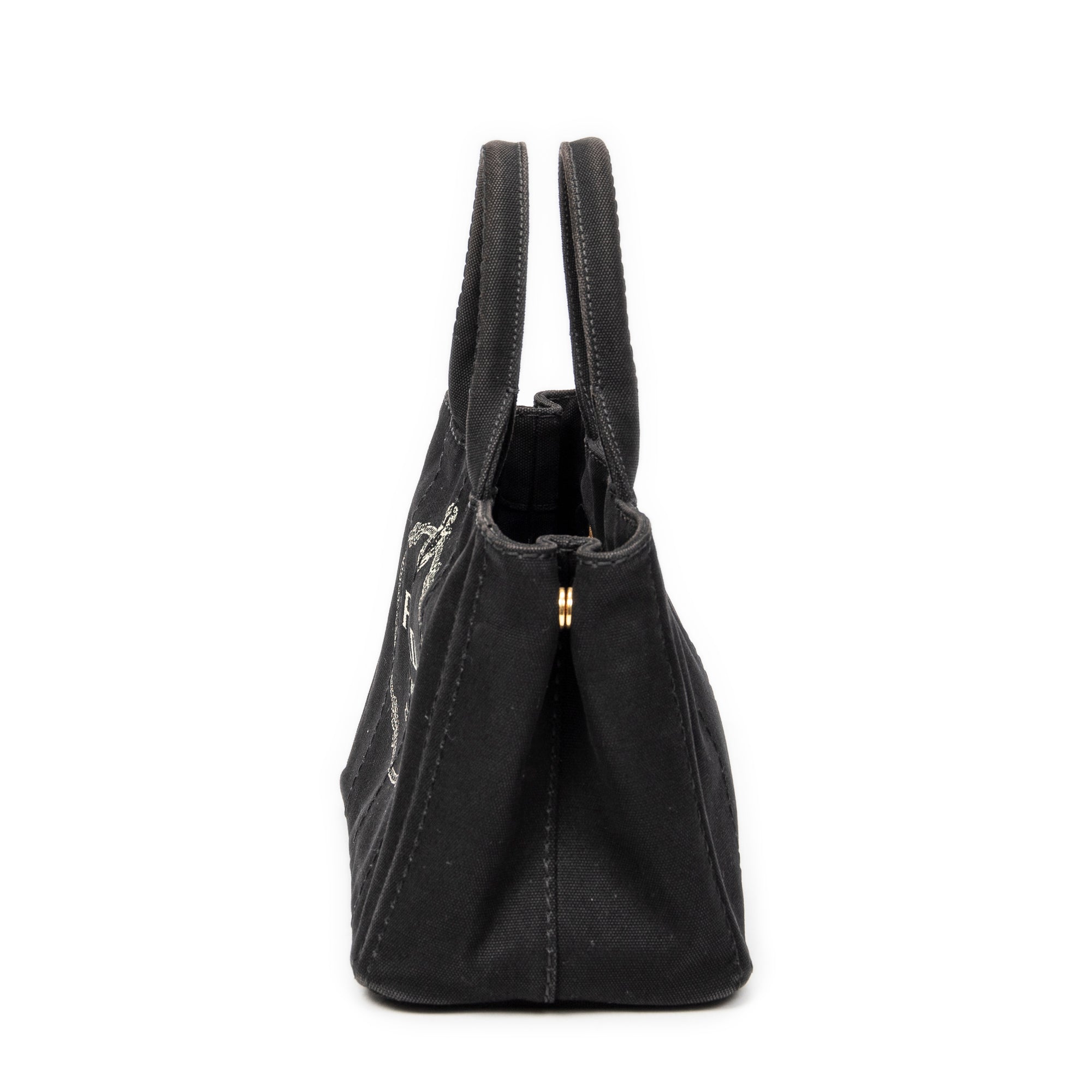 Bandolera pequeña Canapa Tote Lona Canapa negra
