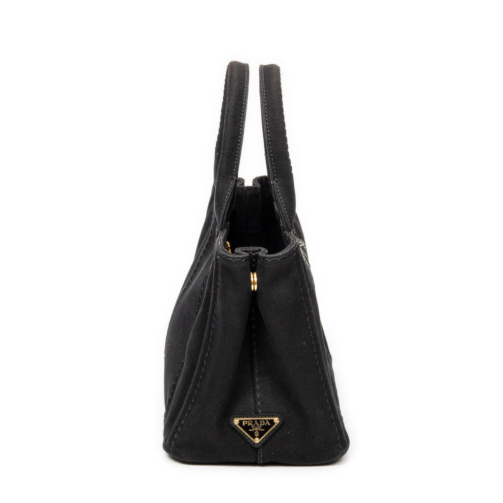 Bandolera pequeña Canapa Tote Lona Canapa negra