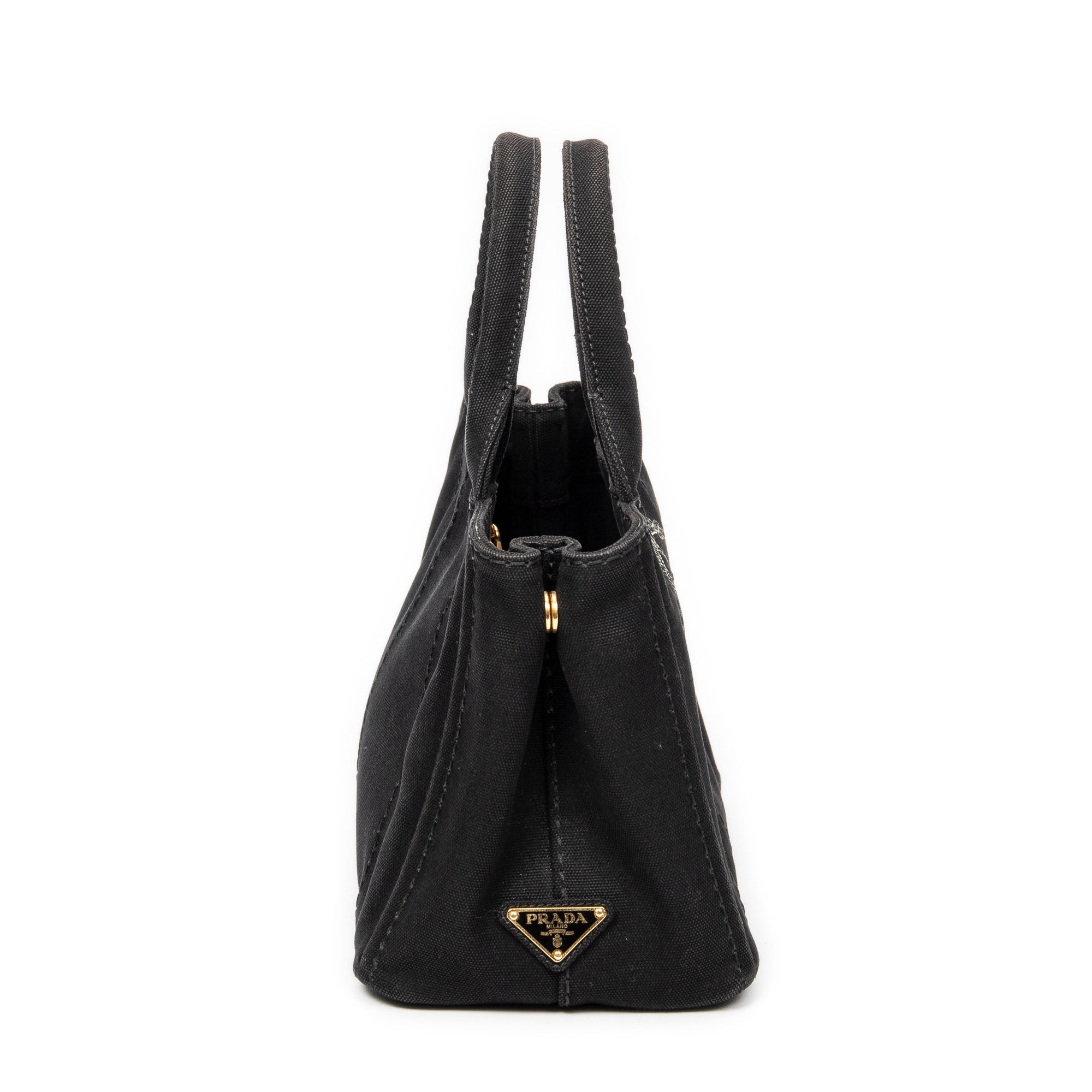 Bandolera pequeña Canapa Tote Lona Canapa negra