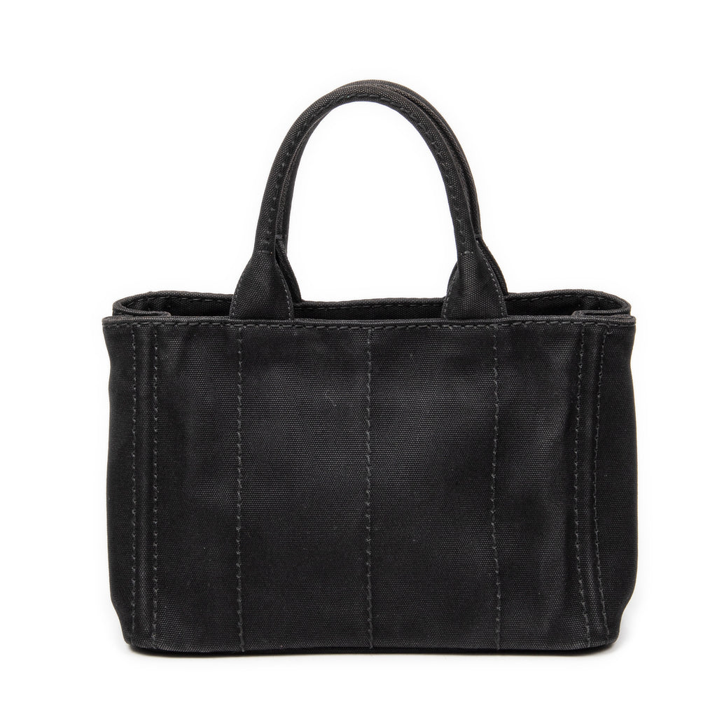 Bandolera pequeña Canapa Tote Lona Canapa negra