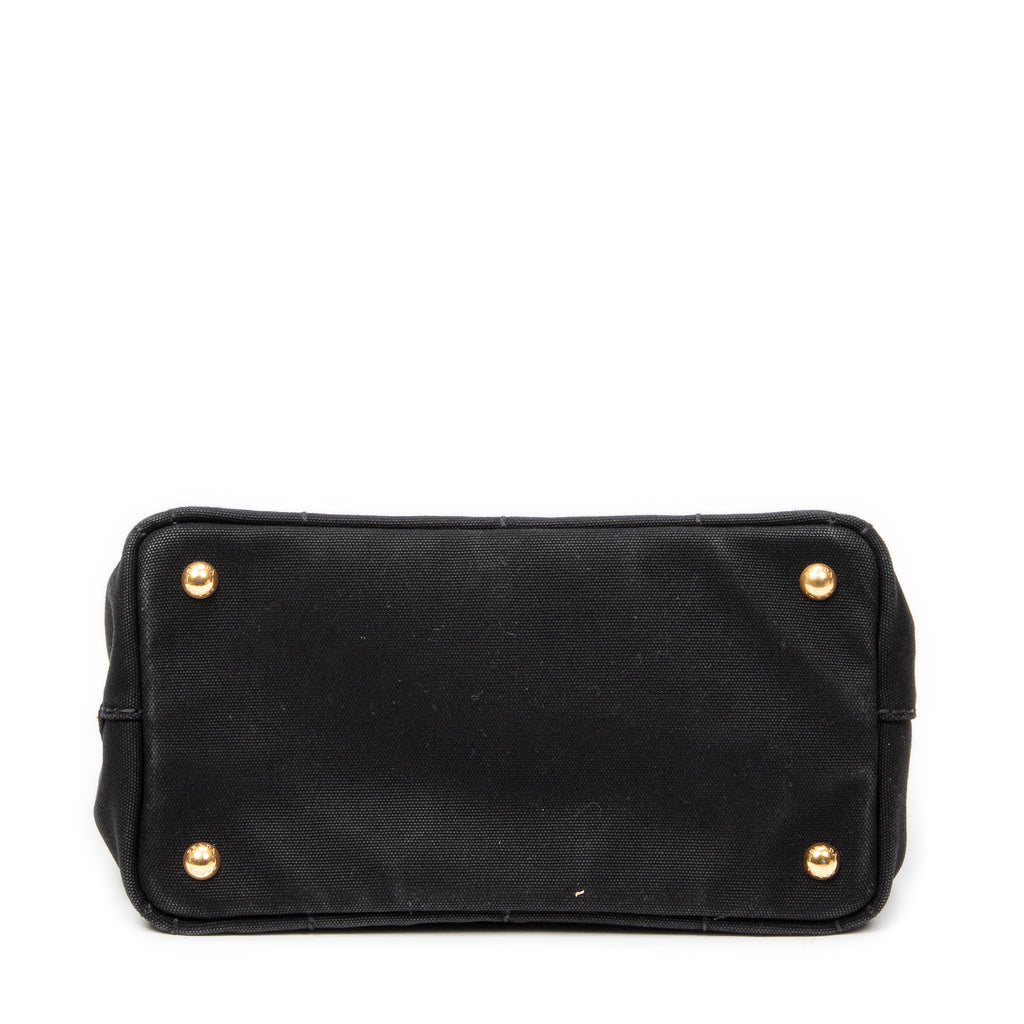 Bandolera pequeña Canapa Tote Lona Canapa negra