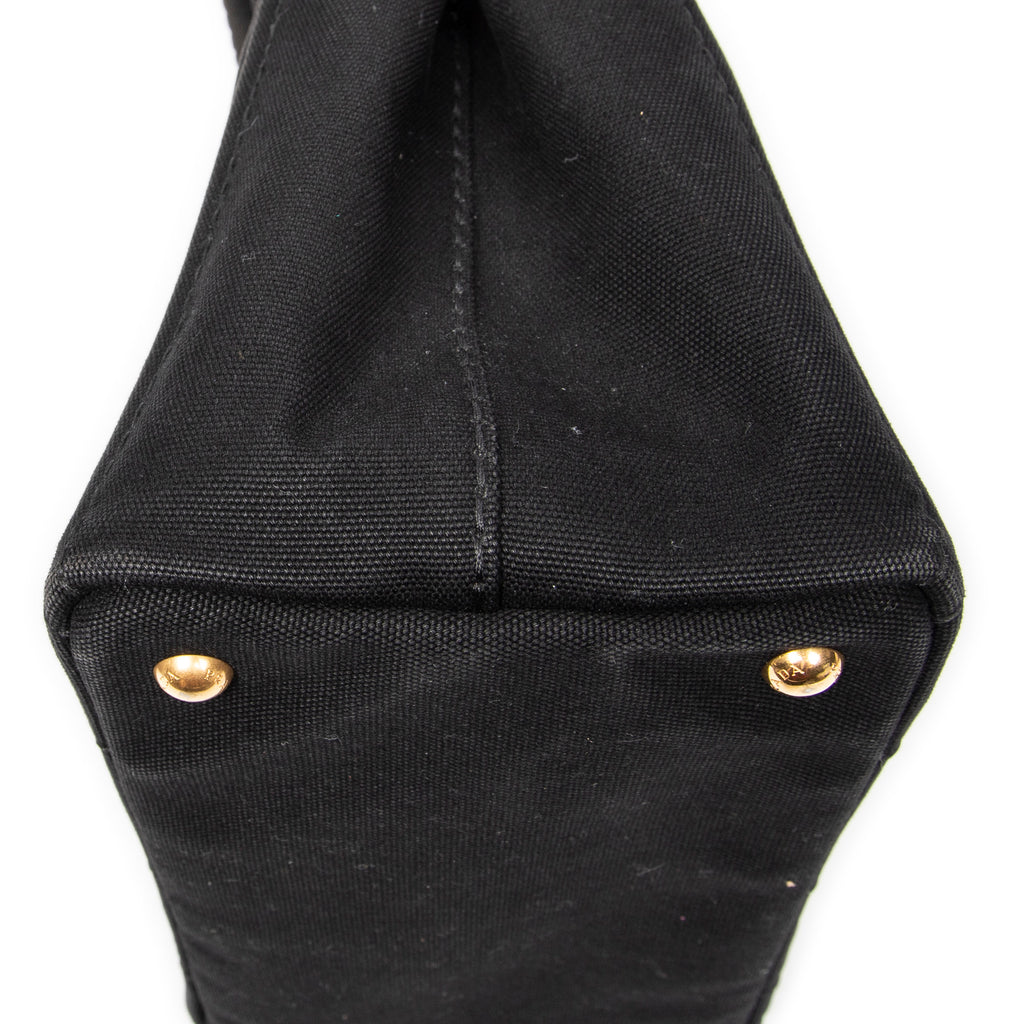 Bandolera pequeña Canapa Tote Lona Canapa negra
