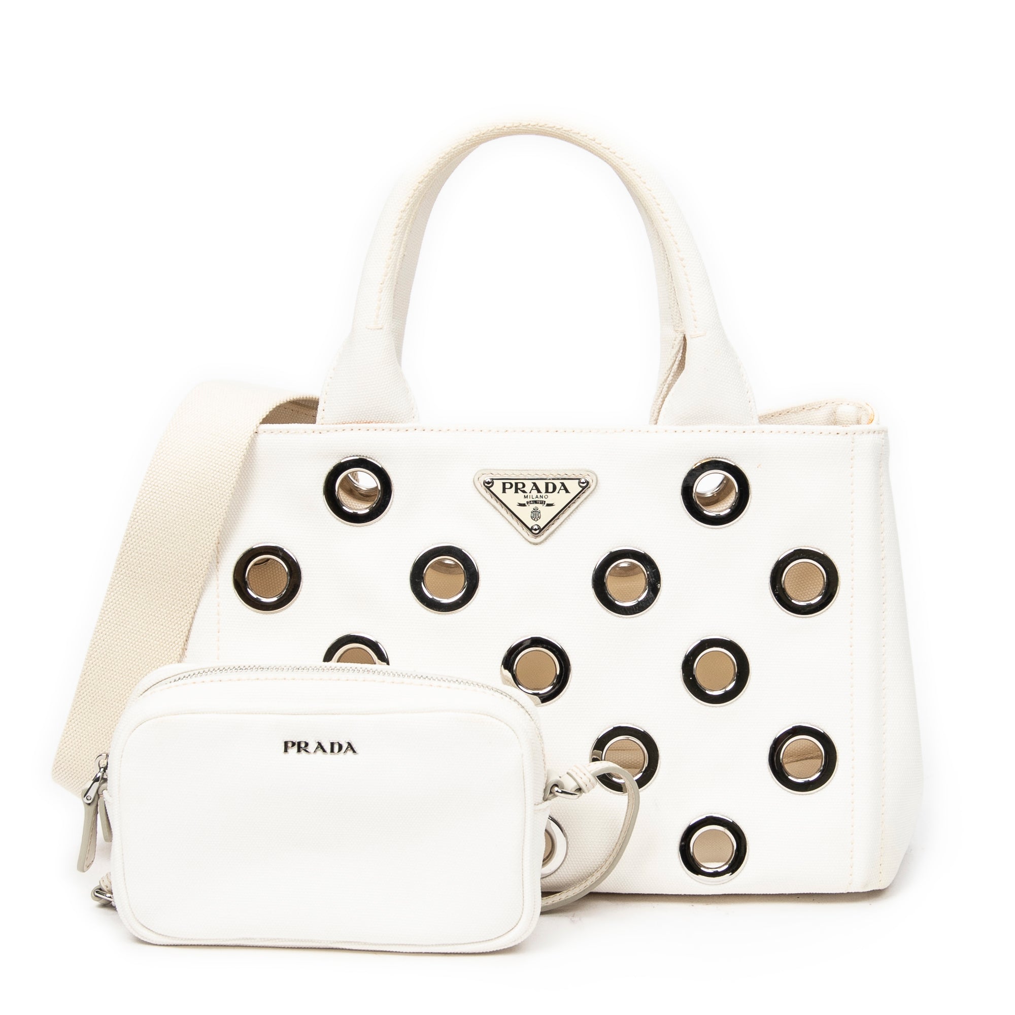 Shoulder bag Small Grommet Canapa Tote Ivory Grommet Canapa Canvas