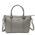 Shoulder bag Convertible Satchel Grey Microguccissima Leather