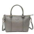 Shoulder bag Convertible Satchel Grey Microguccissima Leather