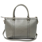 Shoulder bag Convertible Satchel Grey Microguccissima Leather
