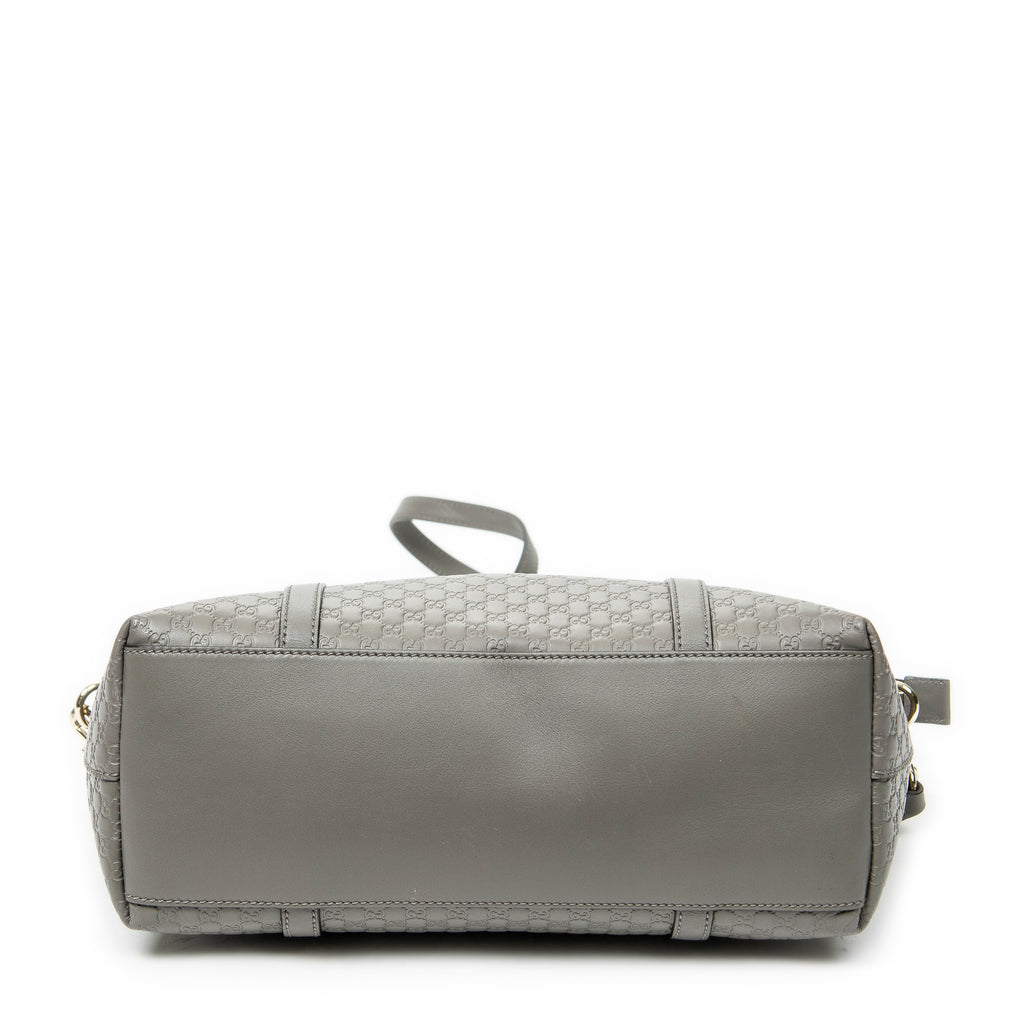 Shoulder bag Convertible Satchel Grey Microguccissima Leather