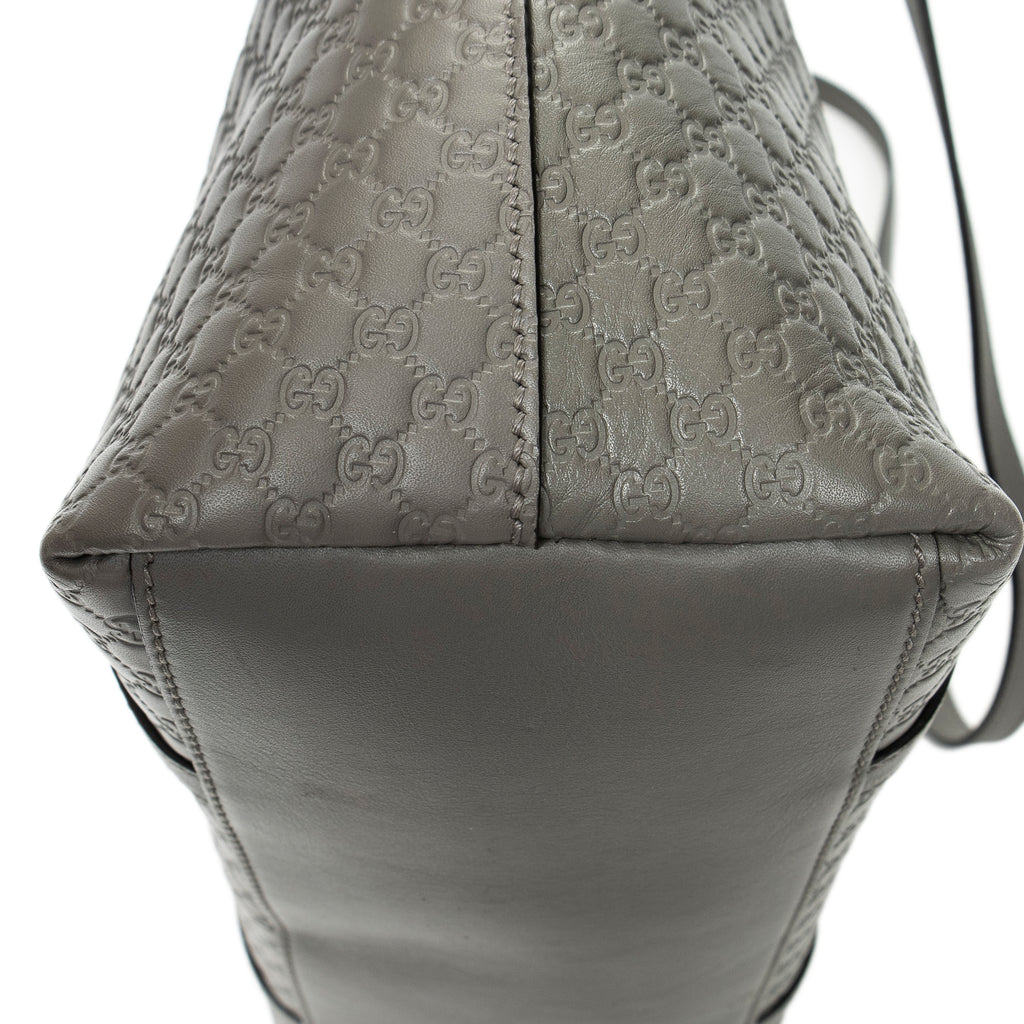 Shoulder bag Convertible Satchel Grey Microguccissima Leather