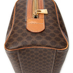 Handbag Vintage Mini Boston Brown Macadam Coated Canvas