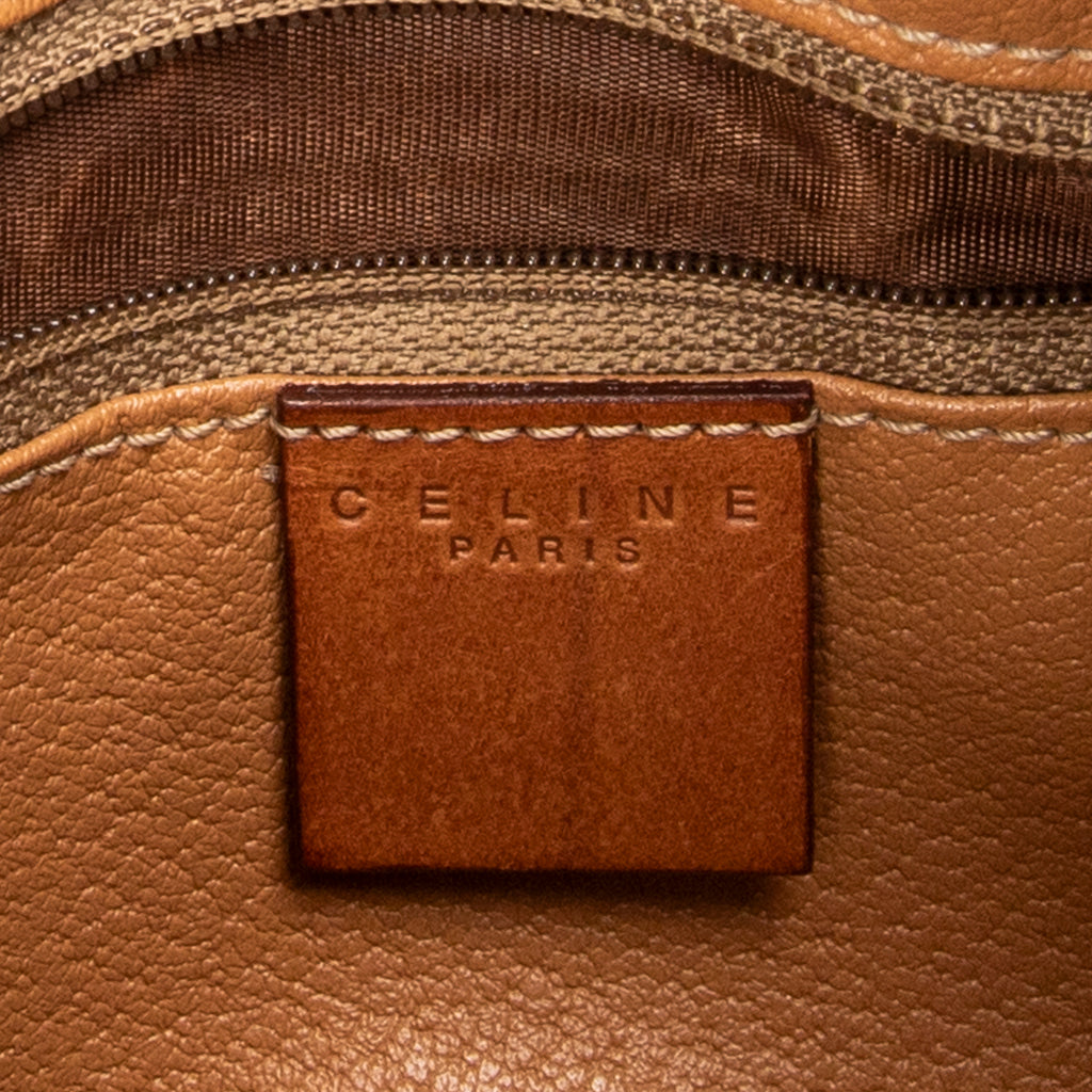 Handbag Vintage Mini Boston Brown Macadam Coated Canvas