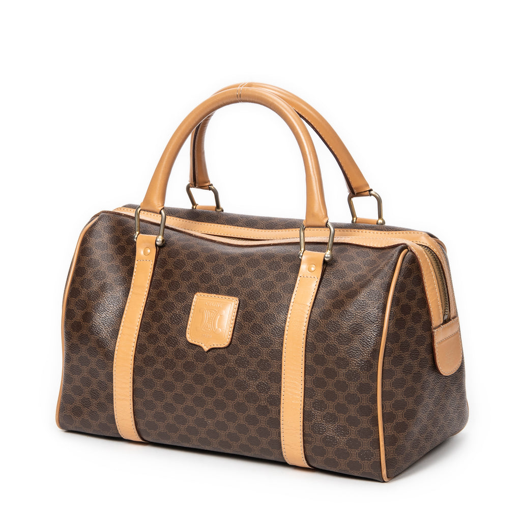 Bolso Vintage Pequeño Boston Lona Macadam Marrón