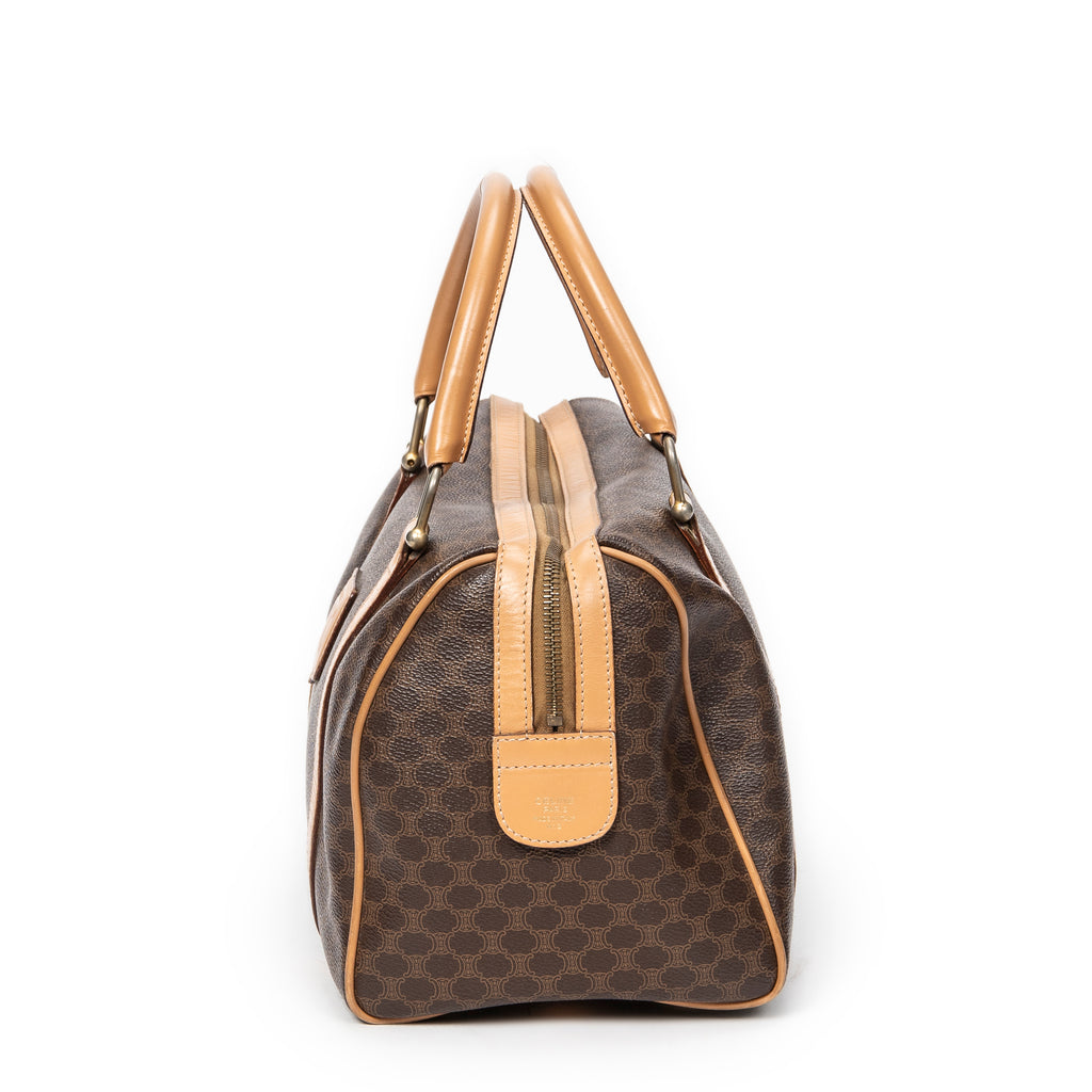 Bolso Vintage Pequeño Boston Lona Macadam Marrón