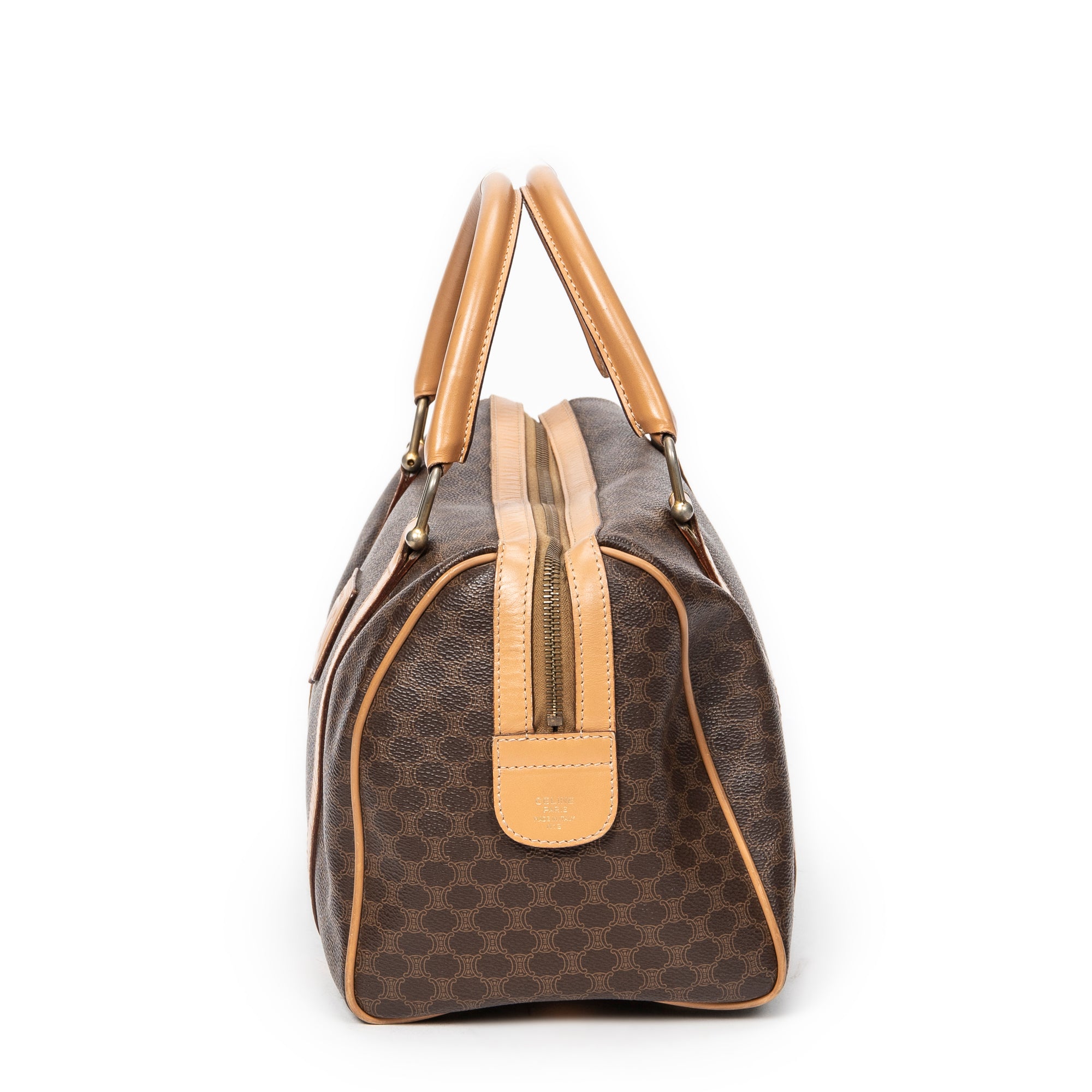 Bolso Vintage Pequeño Boston Lona Macadam Marrón